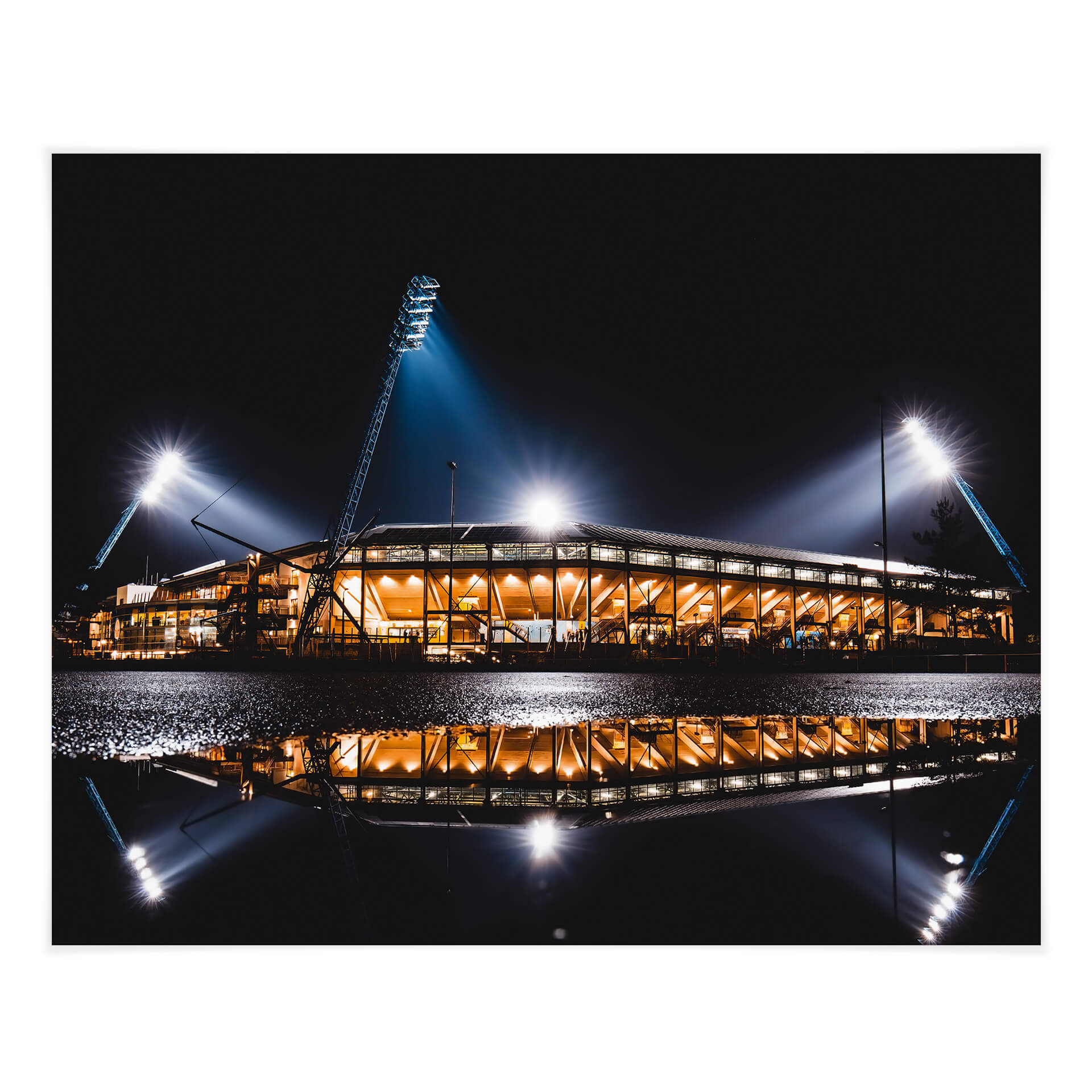 Poster FC Hansa Rostock Stadion bei Nacht