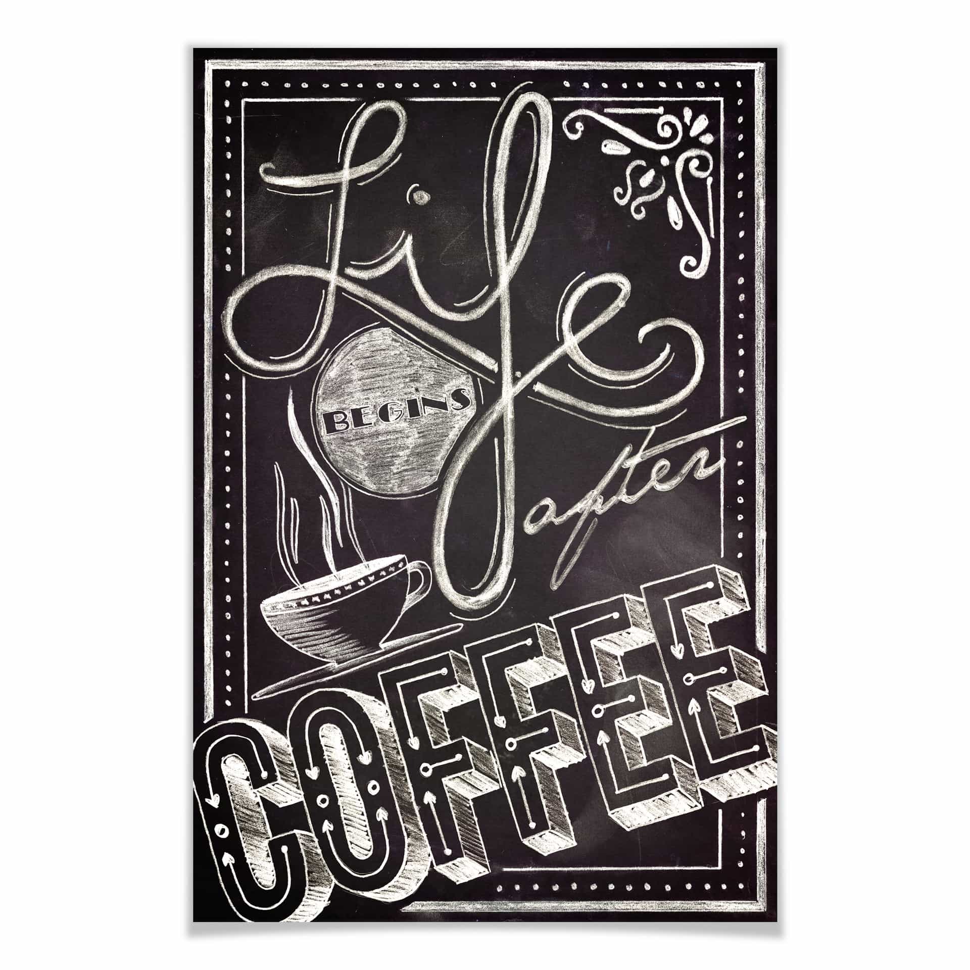Poster Life begins after Coffee