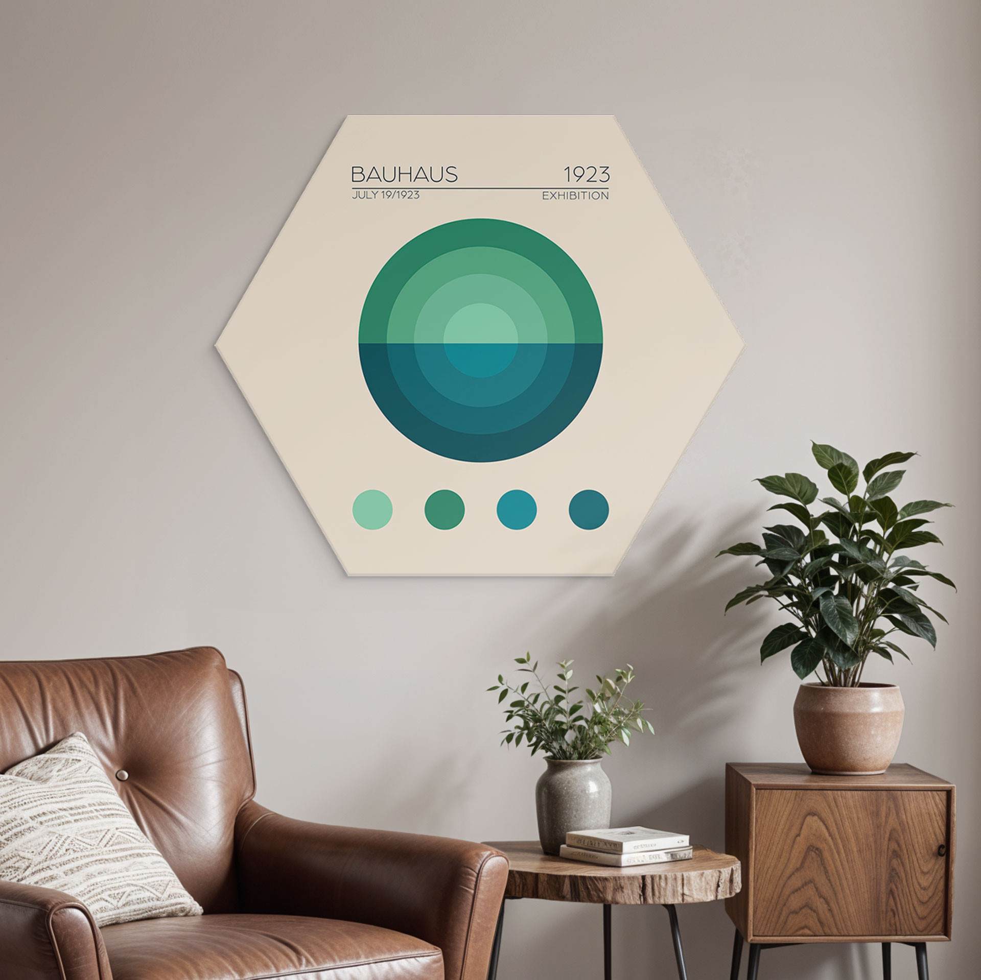 Hexagon Dibond Bauhaus Mavi Daire - Tunaboylu