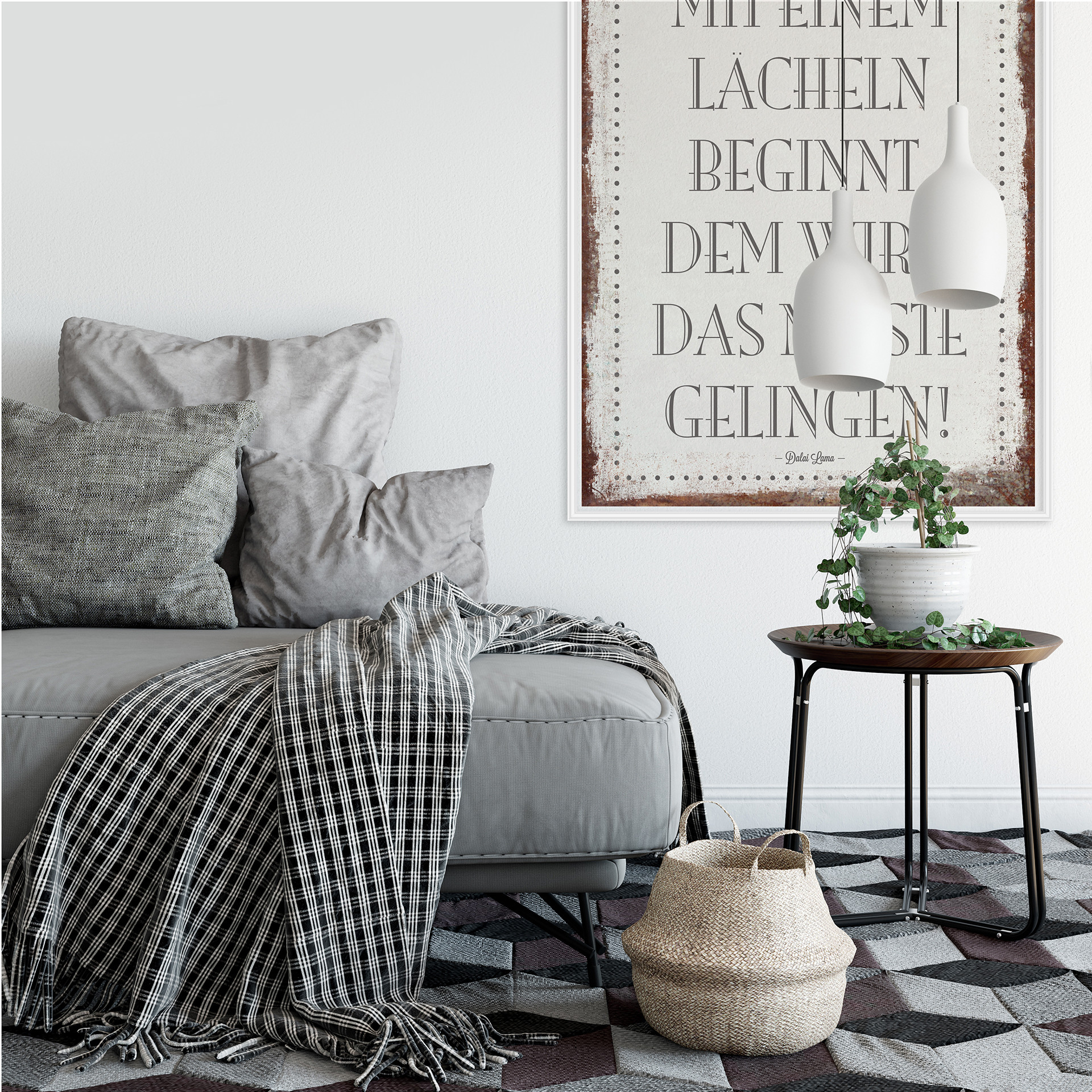 Wallprint Wer alles mit einem Lächeln beginnt, …