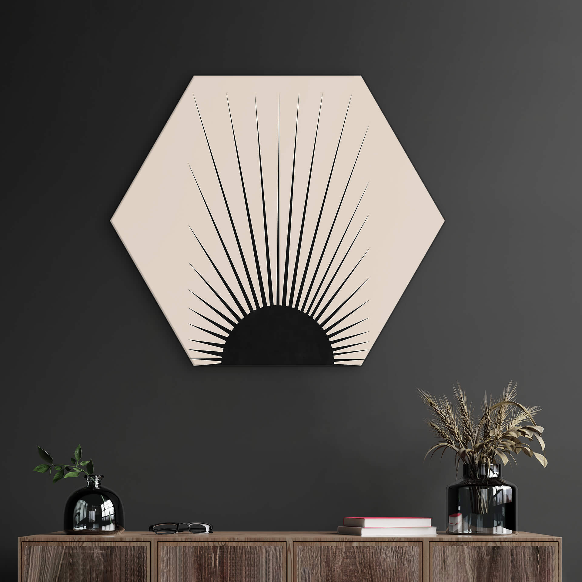 Hexagone - alu-Dibond Orara Studio - Soleil minimaliste