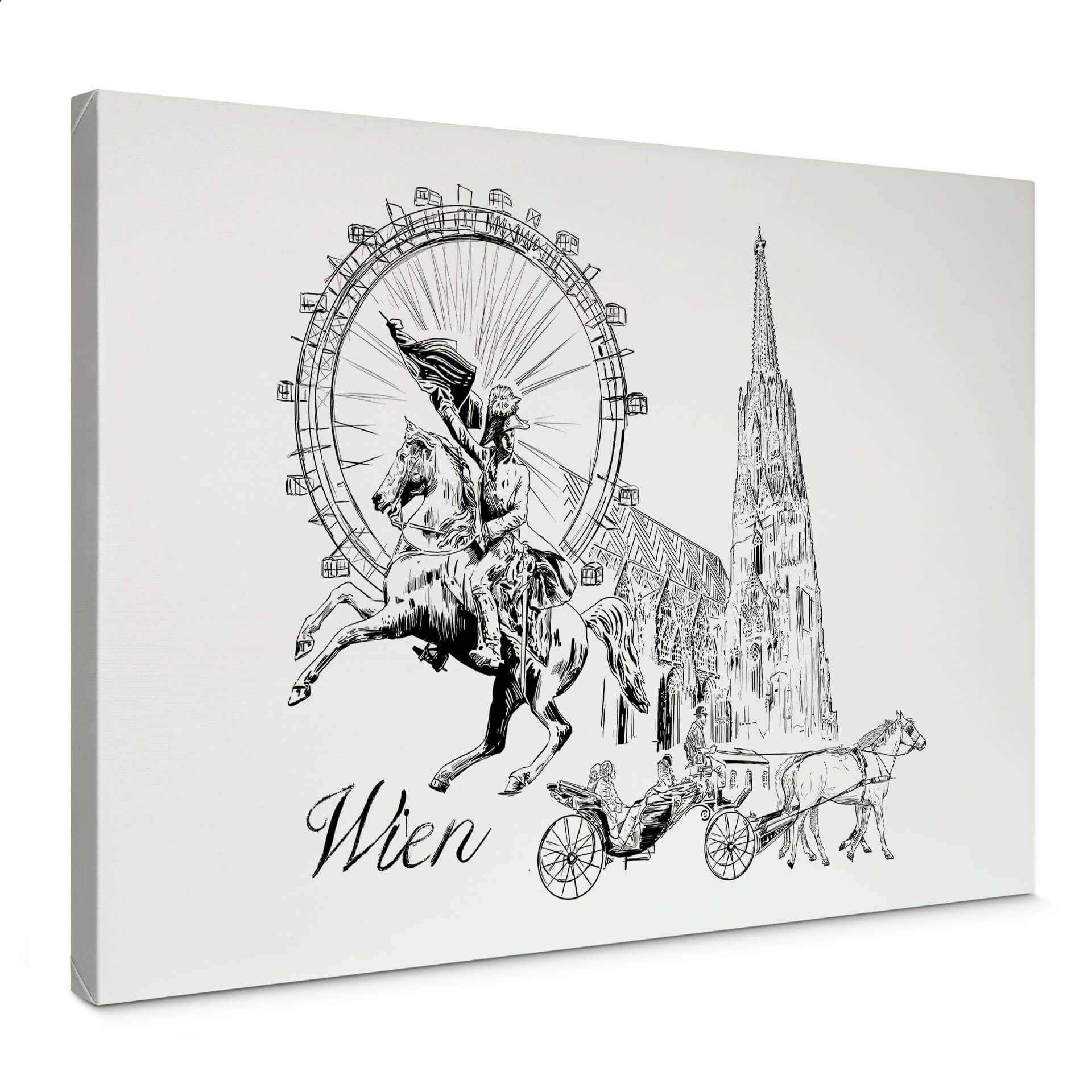 Obraz na płótnie Wiedeń - Czarno-biały - Love your City