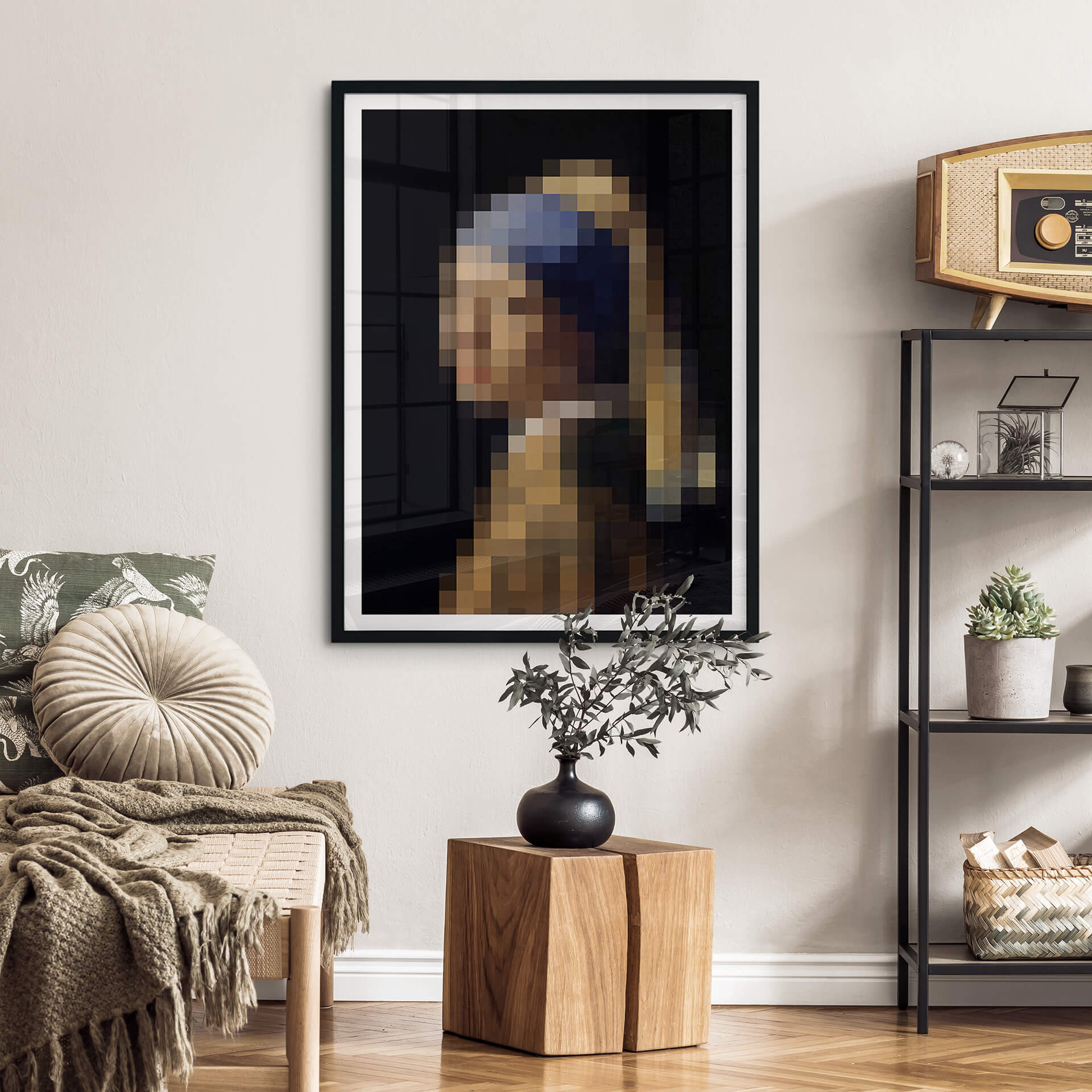 Plakat Pixelart - Vermeer - Dziewczyna z perłą w uszach