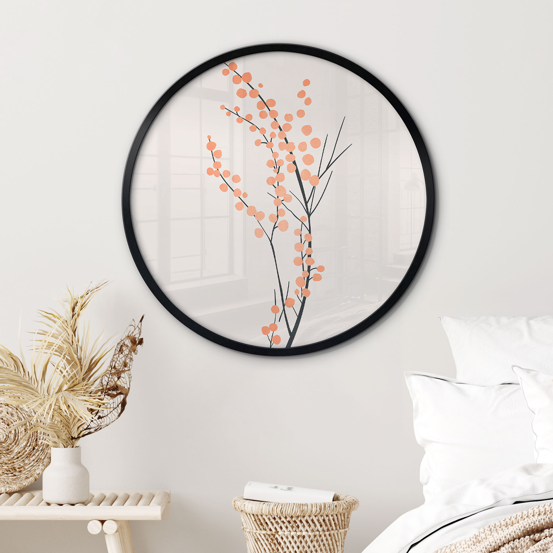 Poster Fleurs de cerisier couleur pêche - Kubistika