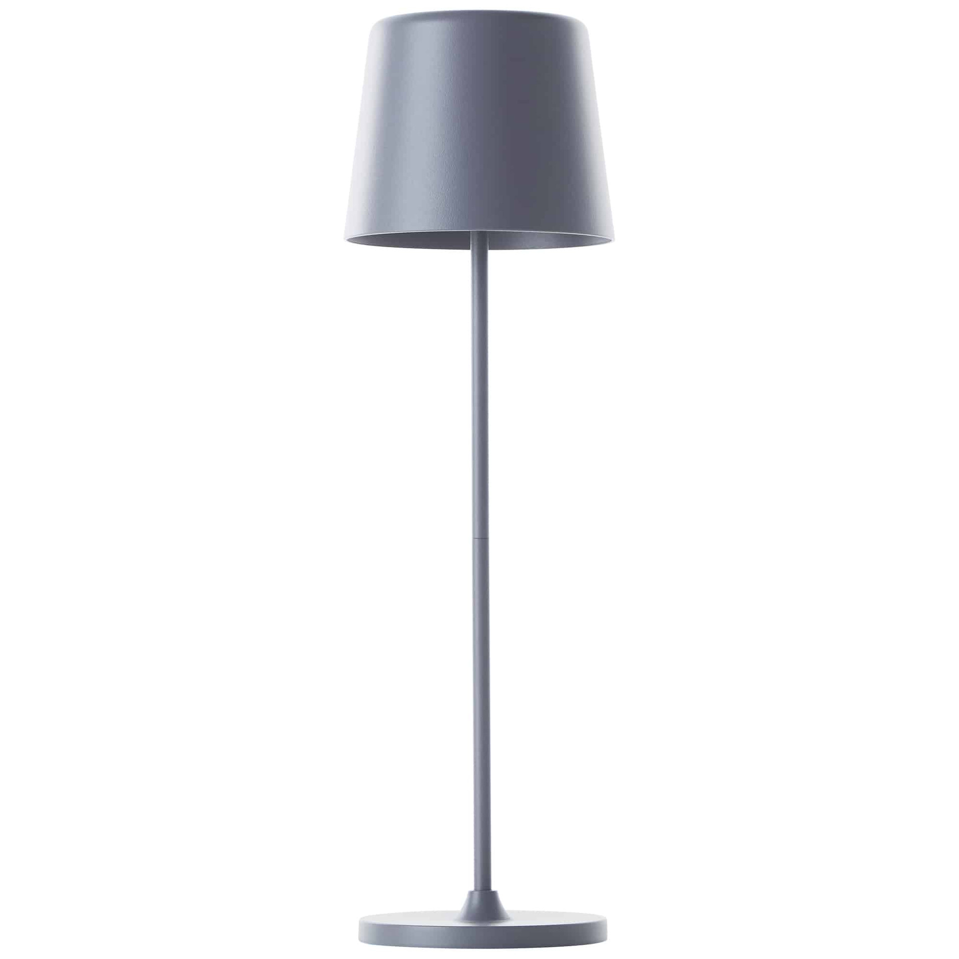 Tischleuchte Cosy, grau, 10 x 37 cm, Metall graue Tischleuchte Outdoor