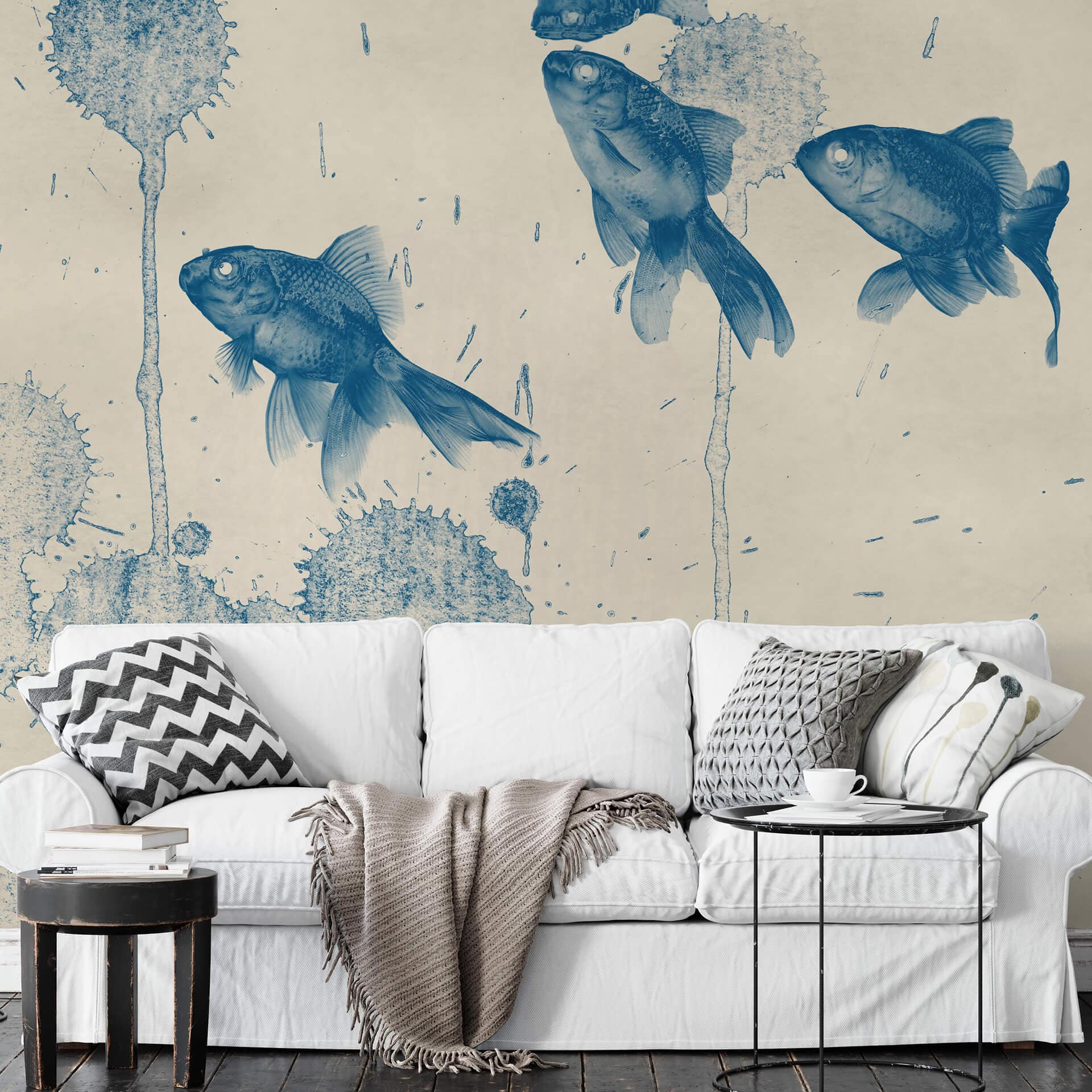 Papier peint photo Poissons bleus
