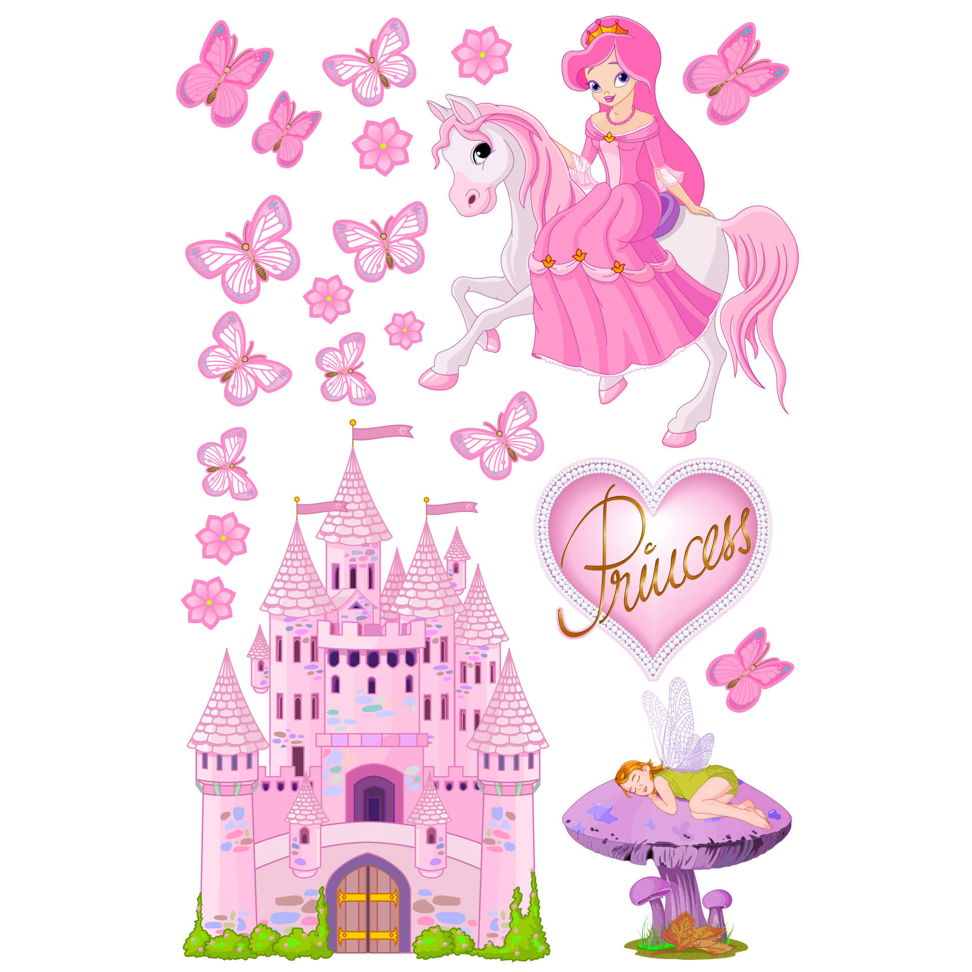 Wandtattoo Princess Set