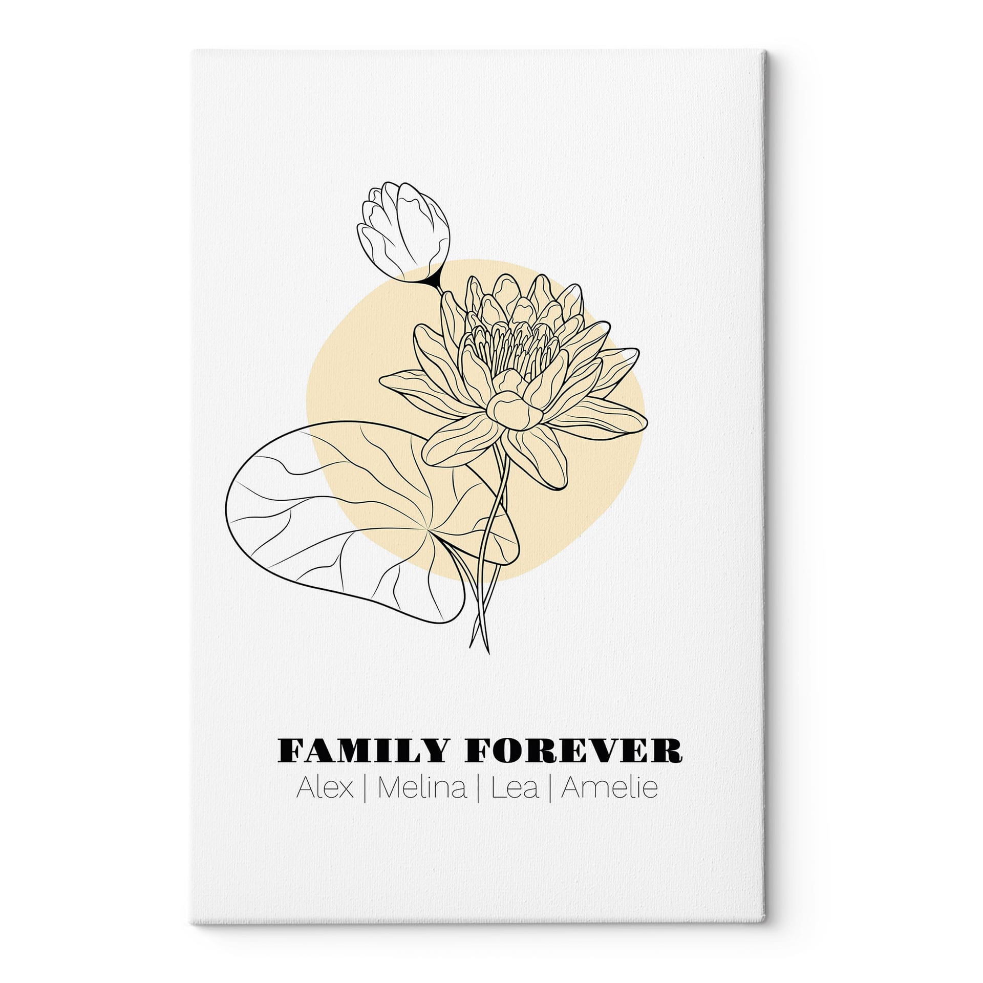 Personalisierbares Leinwandbild Monatsblume Juli