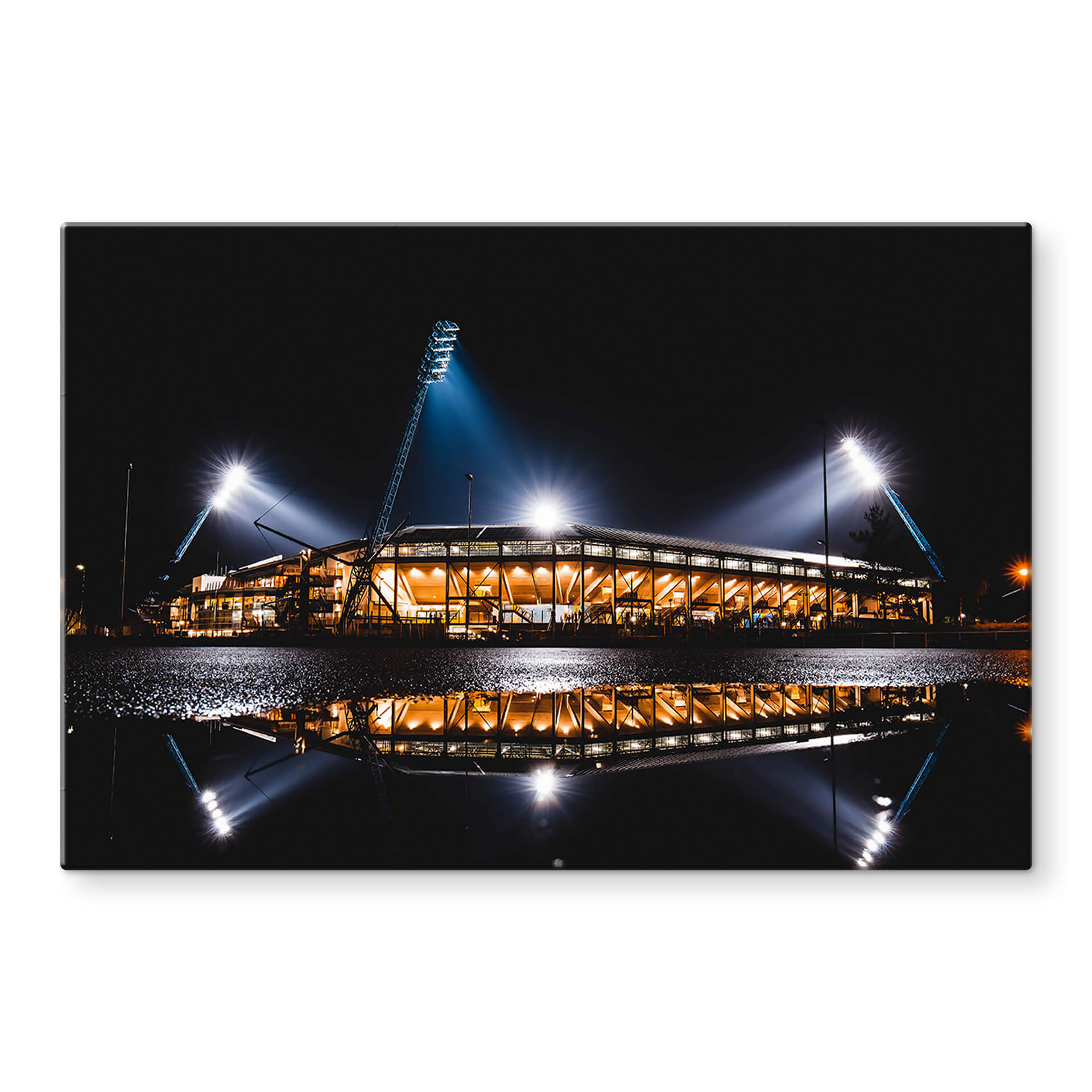 Glasbild FC Hansa Rostock Stadion bei Nacht - 60x40 cm