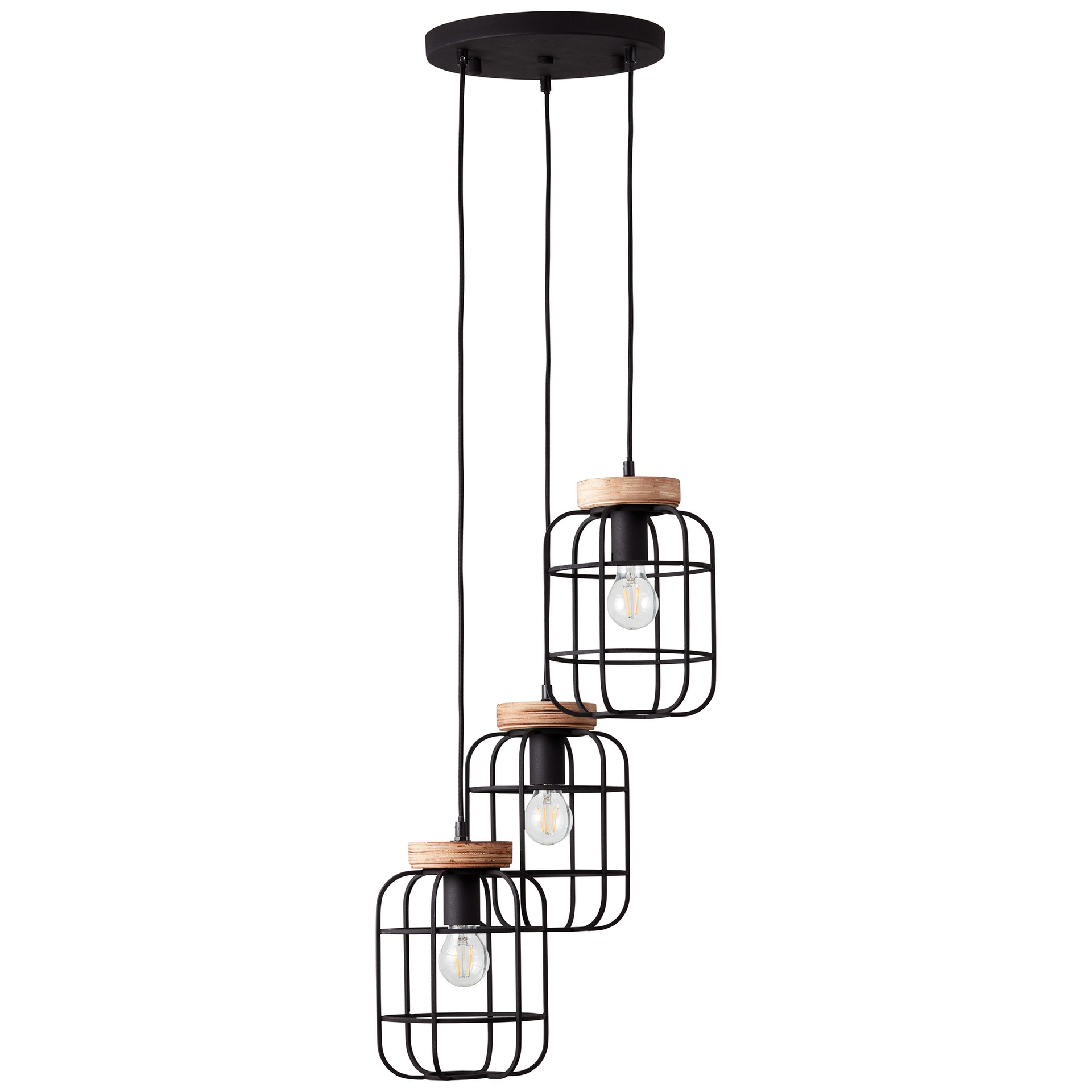 Pendelleuchte Inga, braun, 165 x 42 cm, Holz Pendellampe