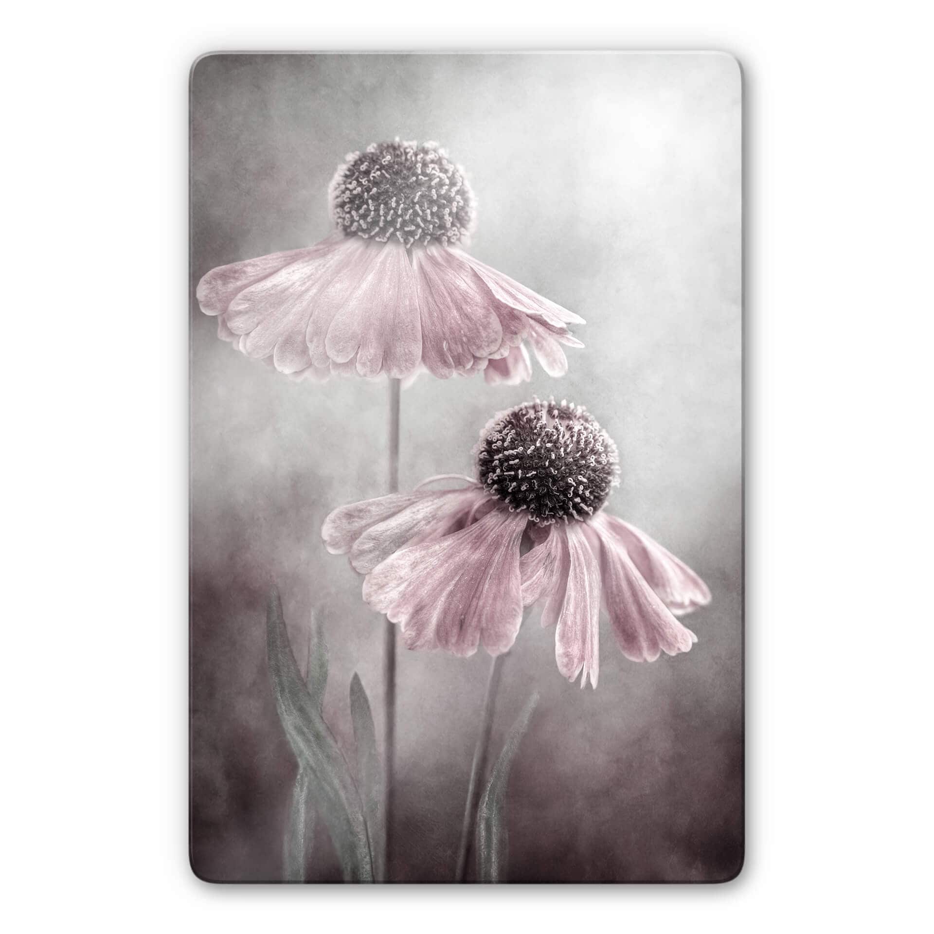 Tableau en verre Disher - Duo rose