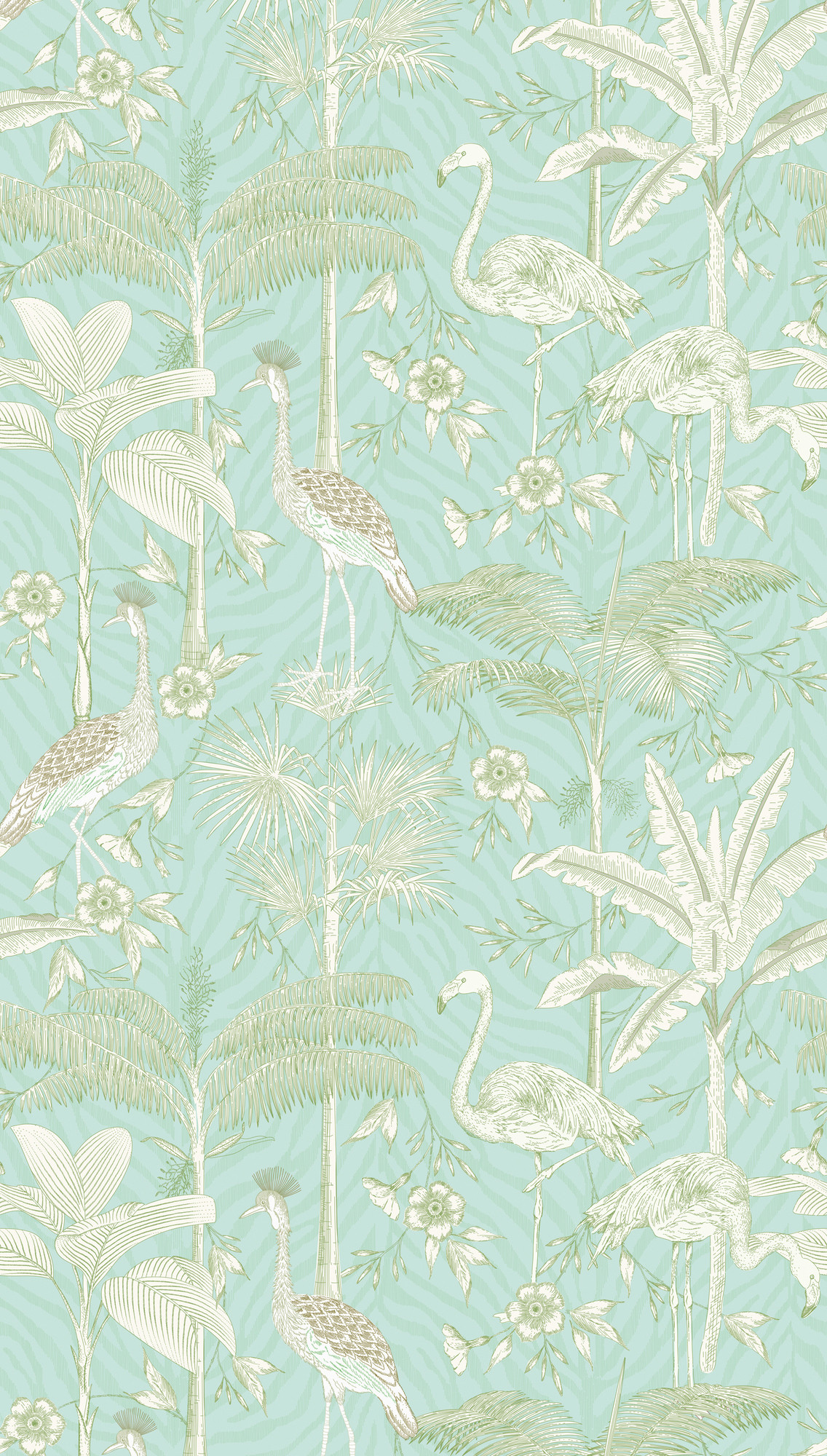 dieren behang turquoise wit - vliesbehang insecten & dieren Livingwalls - mat en glad