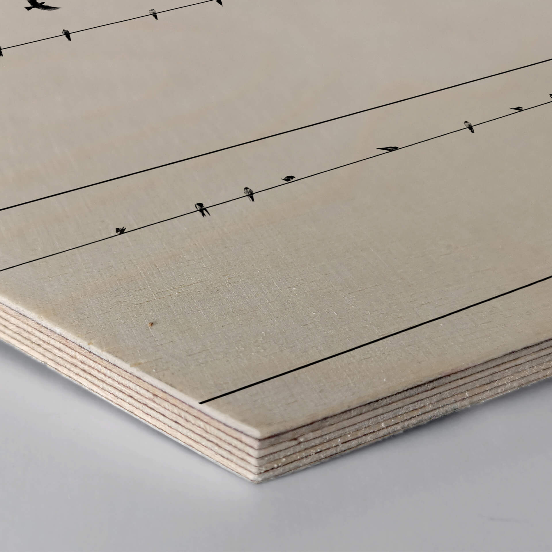 Hexagon - Holz Birke-Furnier - Stromleitung