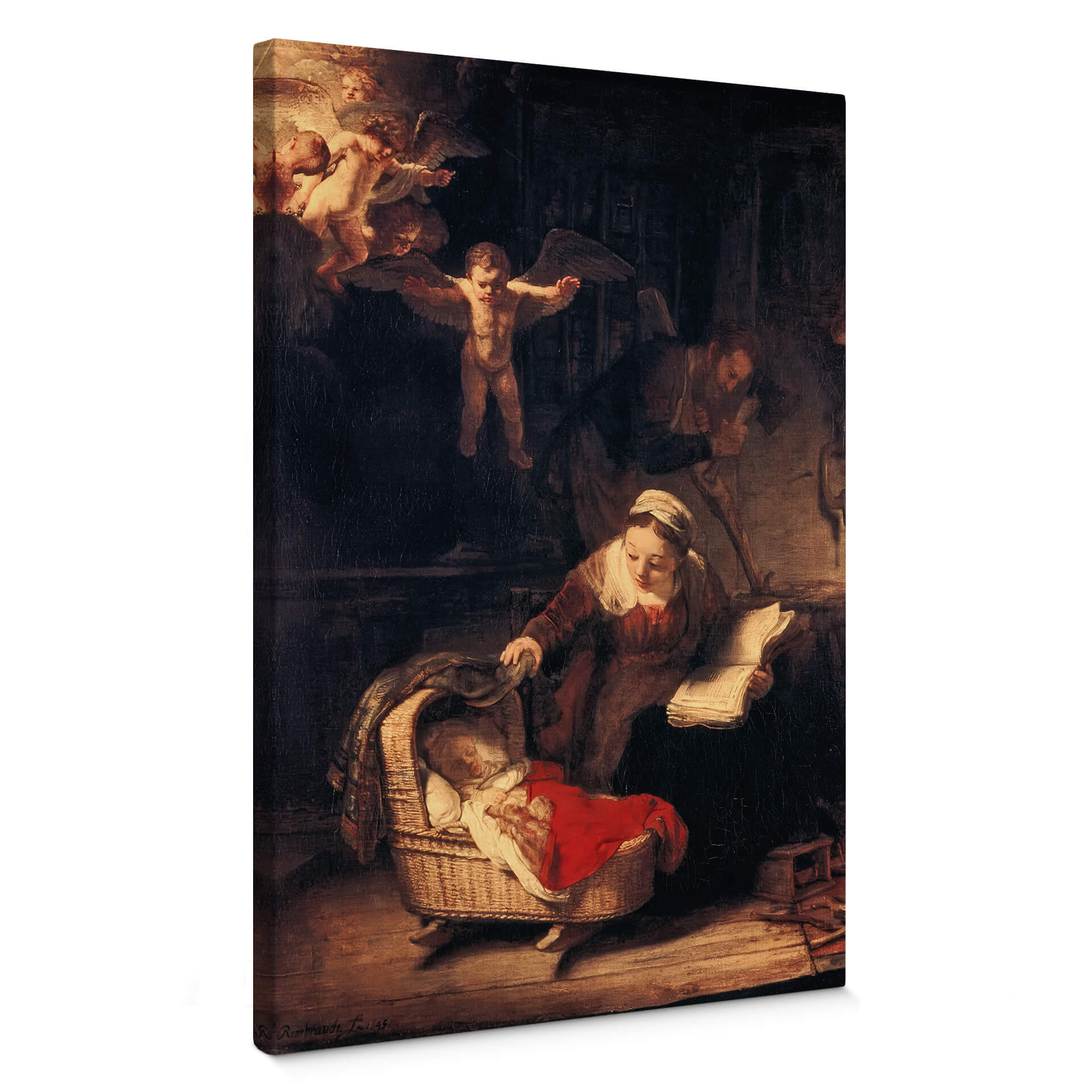 Obraz na płótnie Rembrandt - Święta Rodzina z aniołami