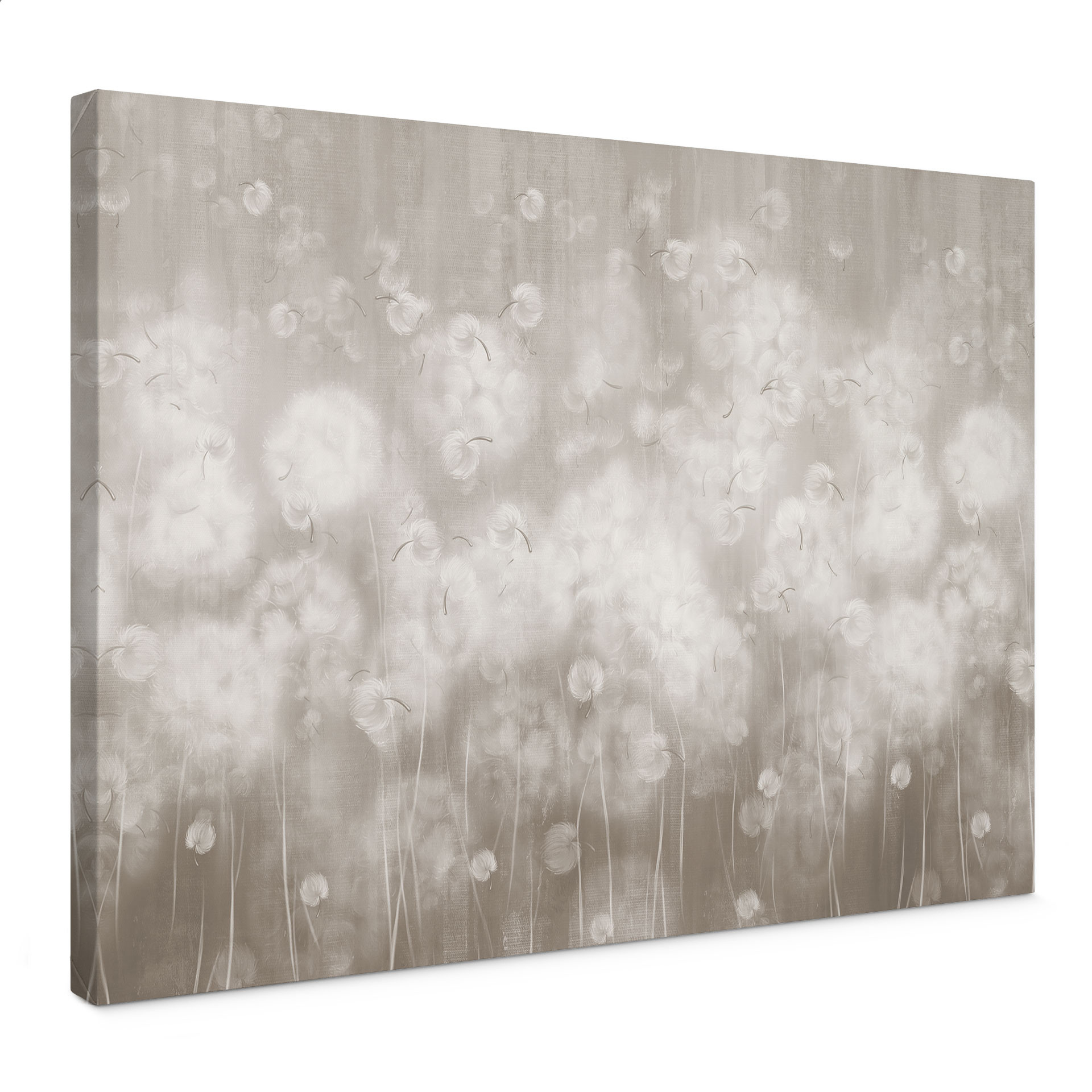 Canvas schilderij Paardenbloemen droom in beige - Ms Tiff