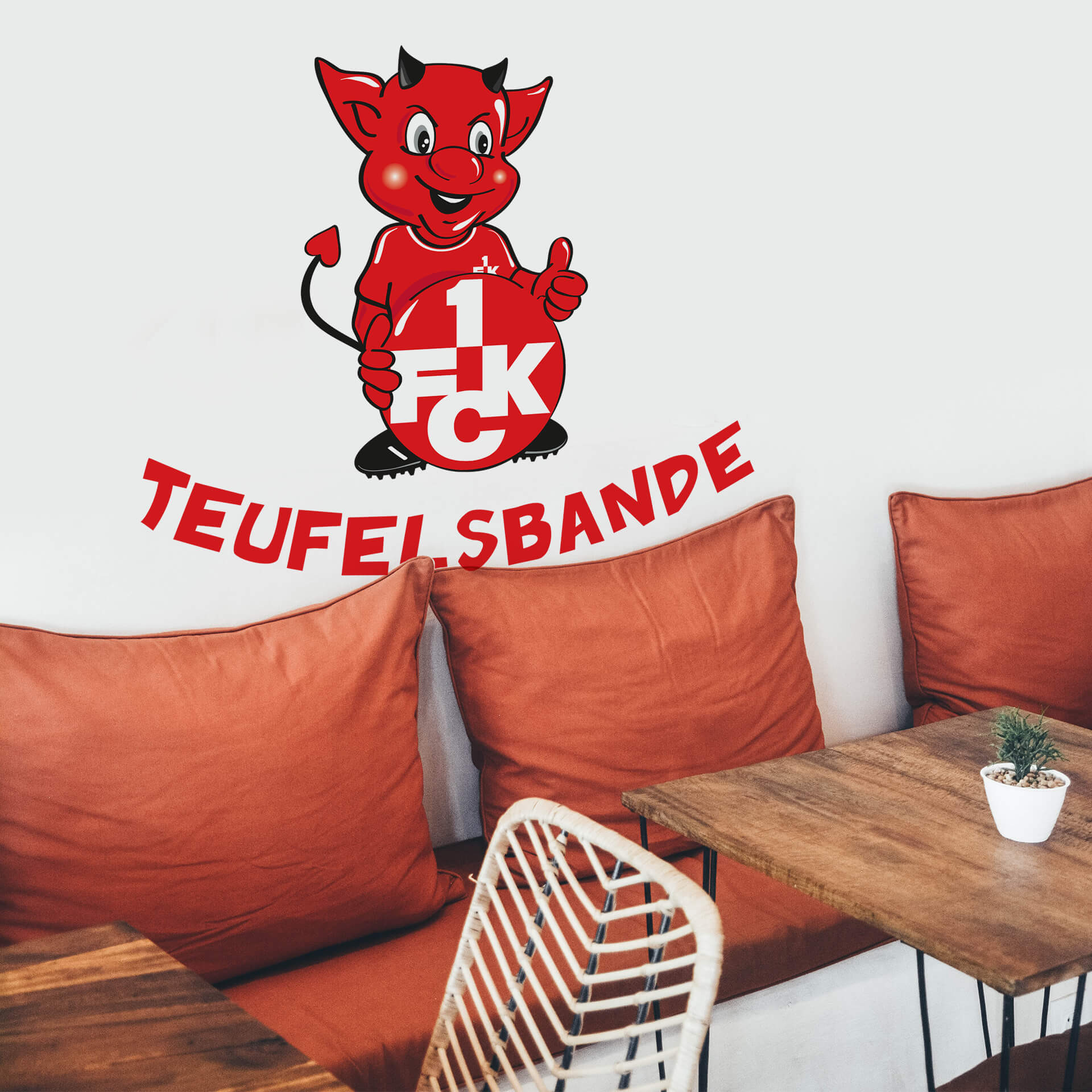 Wandtattoo 1.FC Kaiserslautern Teufelsbande mit Spruch
