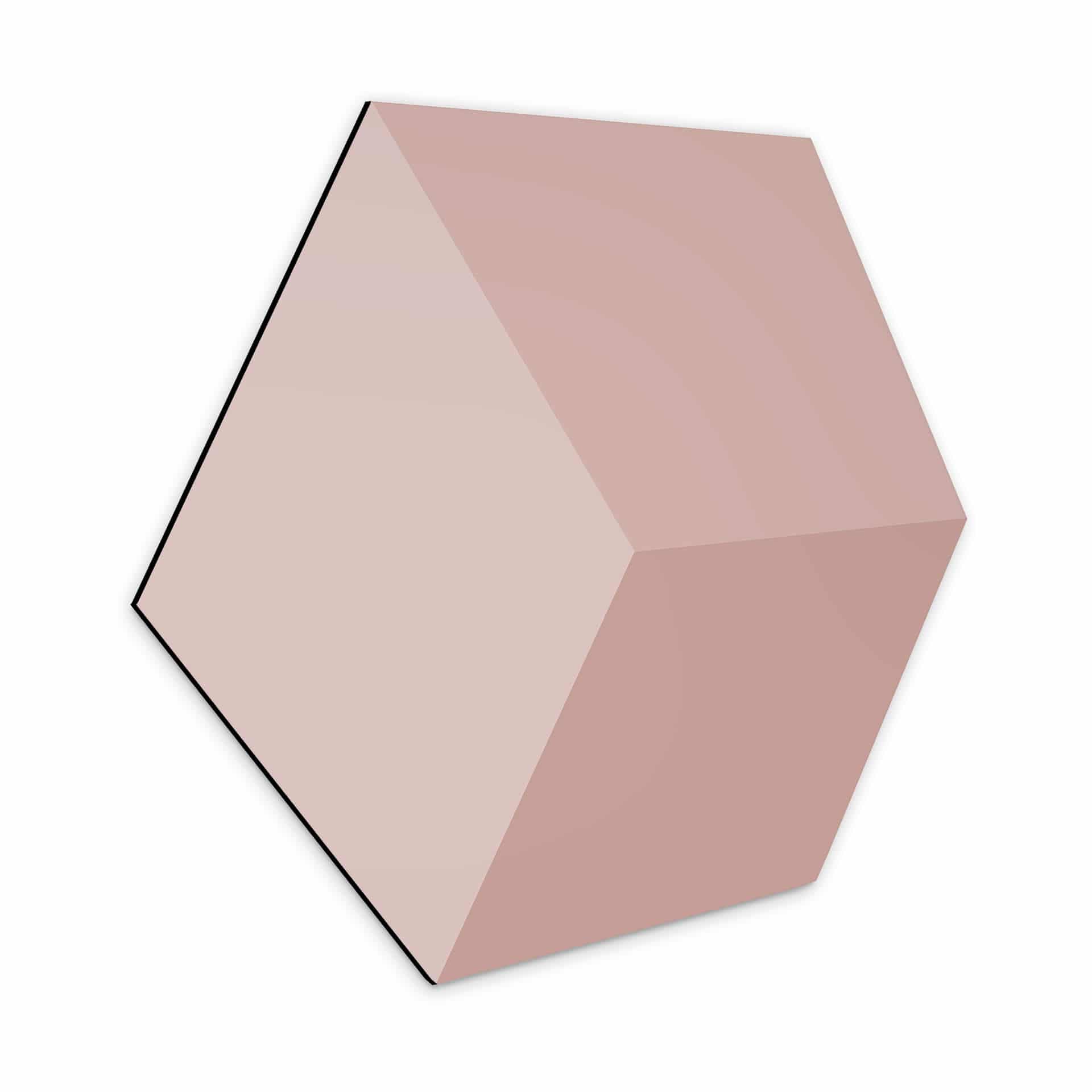 3D Hexagon Alu-Dibond - Lys rød