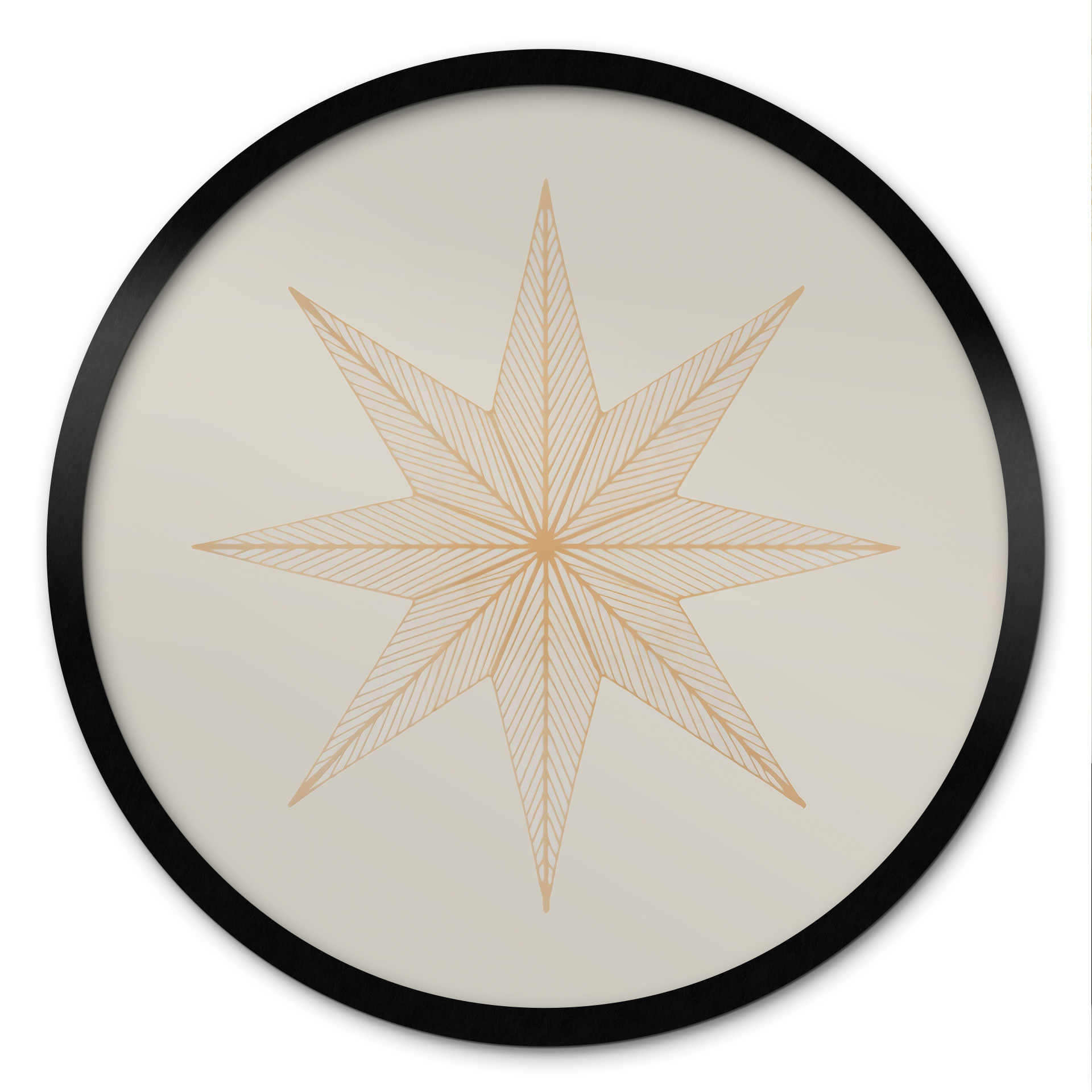 Poster étoile d'or géométrique - Magnusson - Rond
