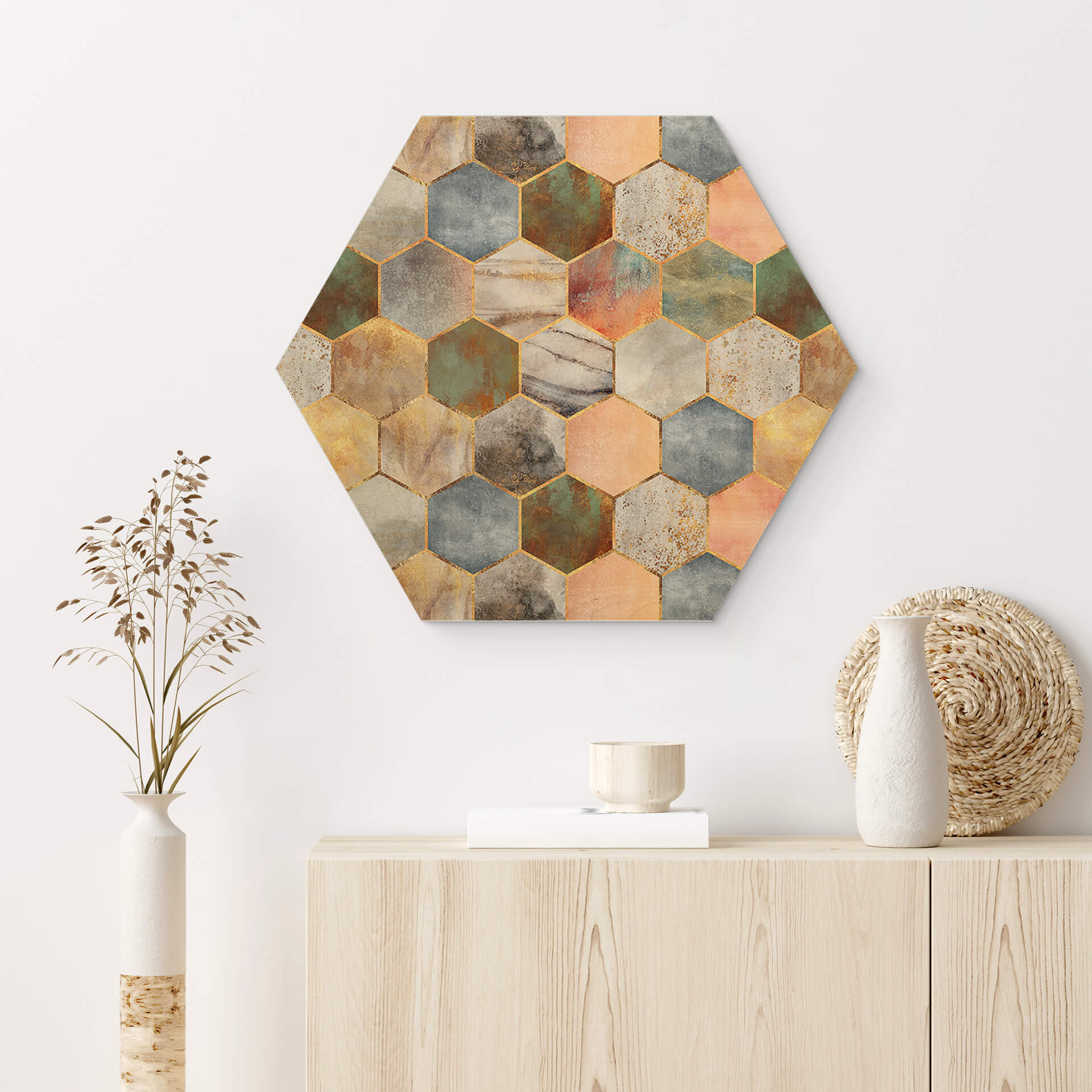 Hexagone - Bois Fredriksson - Marbre et nacre