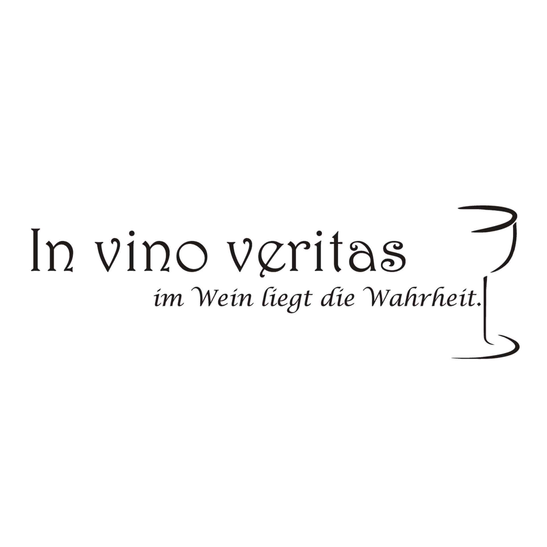 Wandtattoo In vino veritas - im Wein liegt die Wahrheit