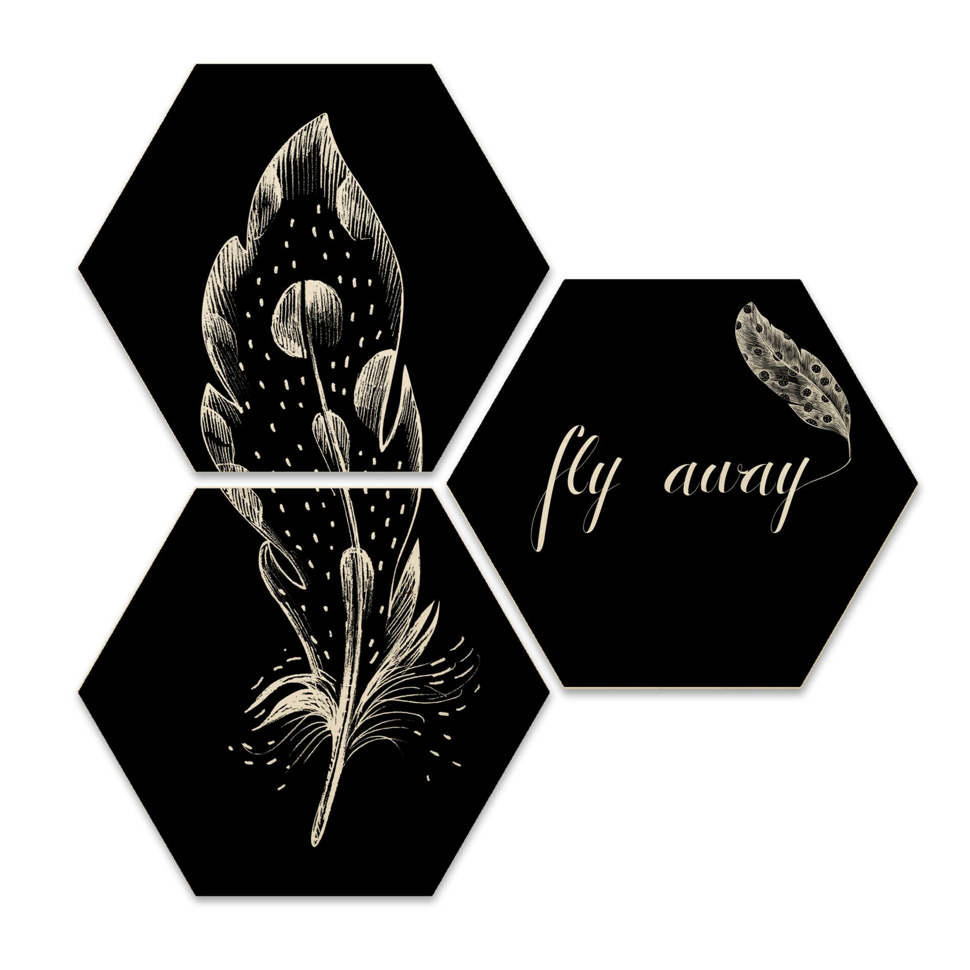 Hexagon - Holz Birke-Furnier - Kvilis - Fly away -