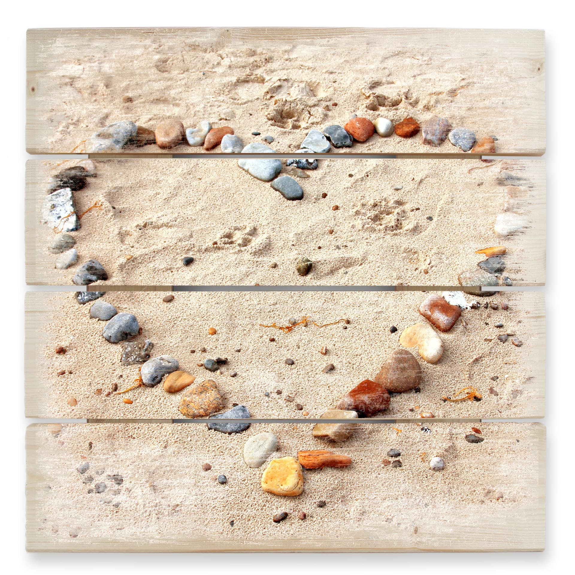 Obraz drewniany love beach - 40x41,5 cm