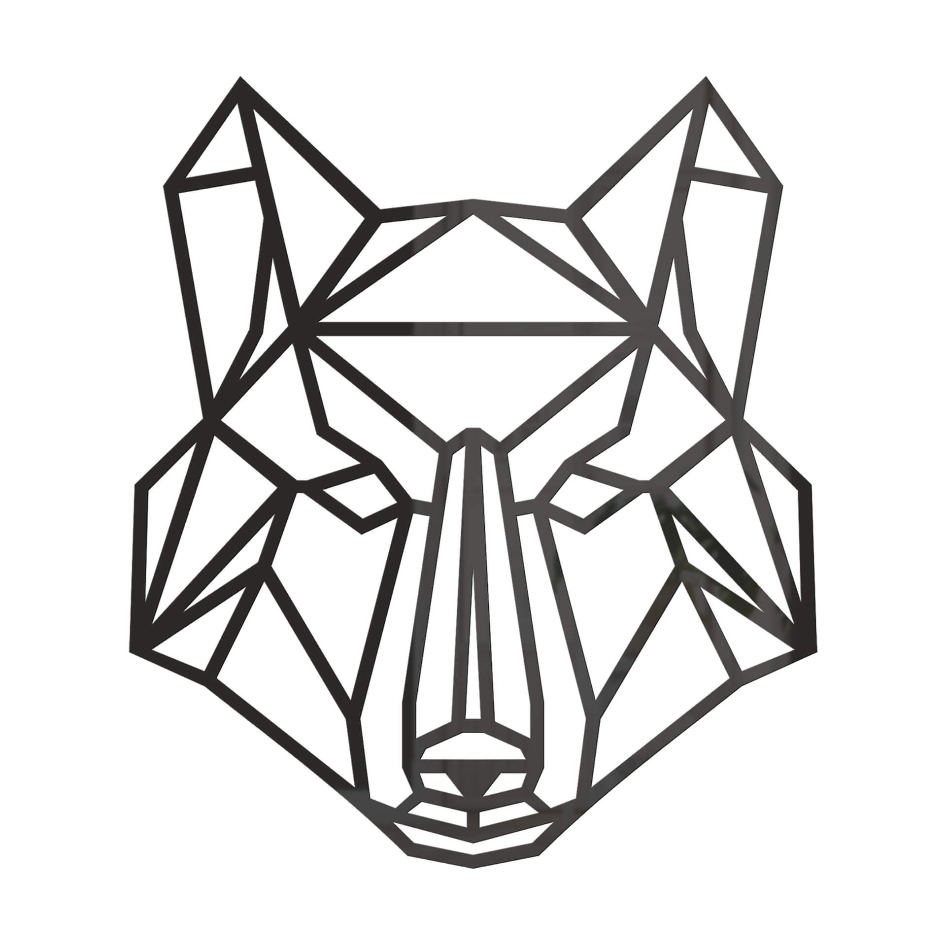 Akrylowa dekoracja origami z wilkiem