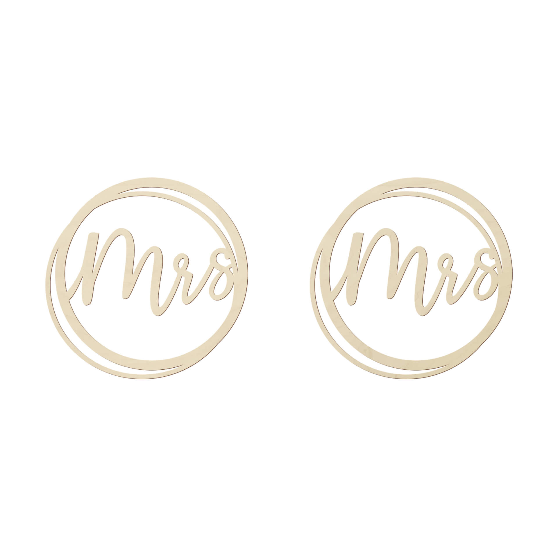 Drewniany napis ślubny Mrs and Mrs - Topola