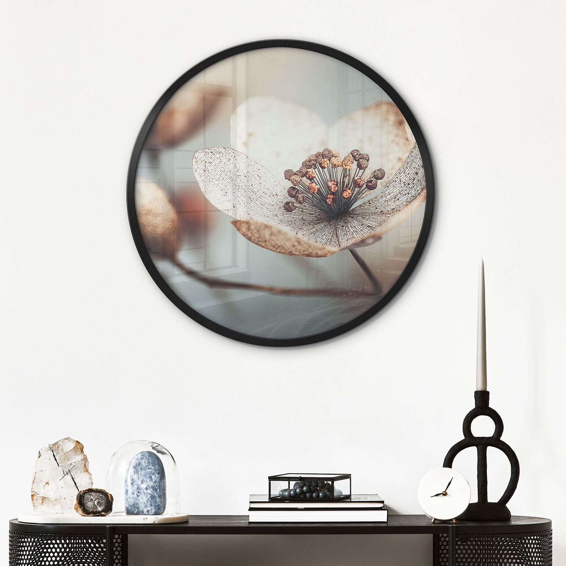 Poster Boho Fleur séchée Macro - Treechild - Rond