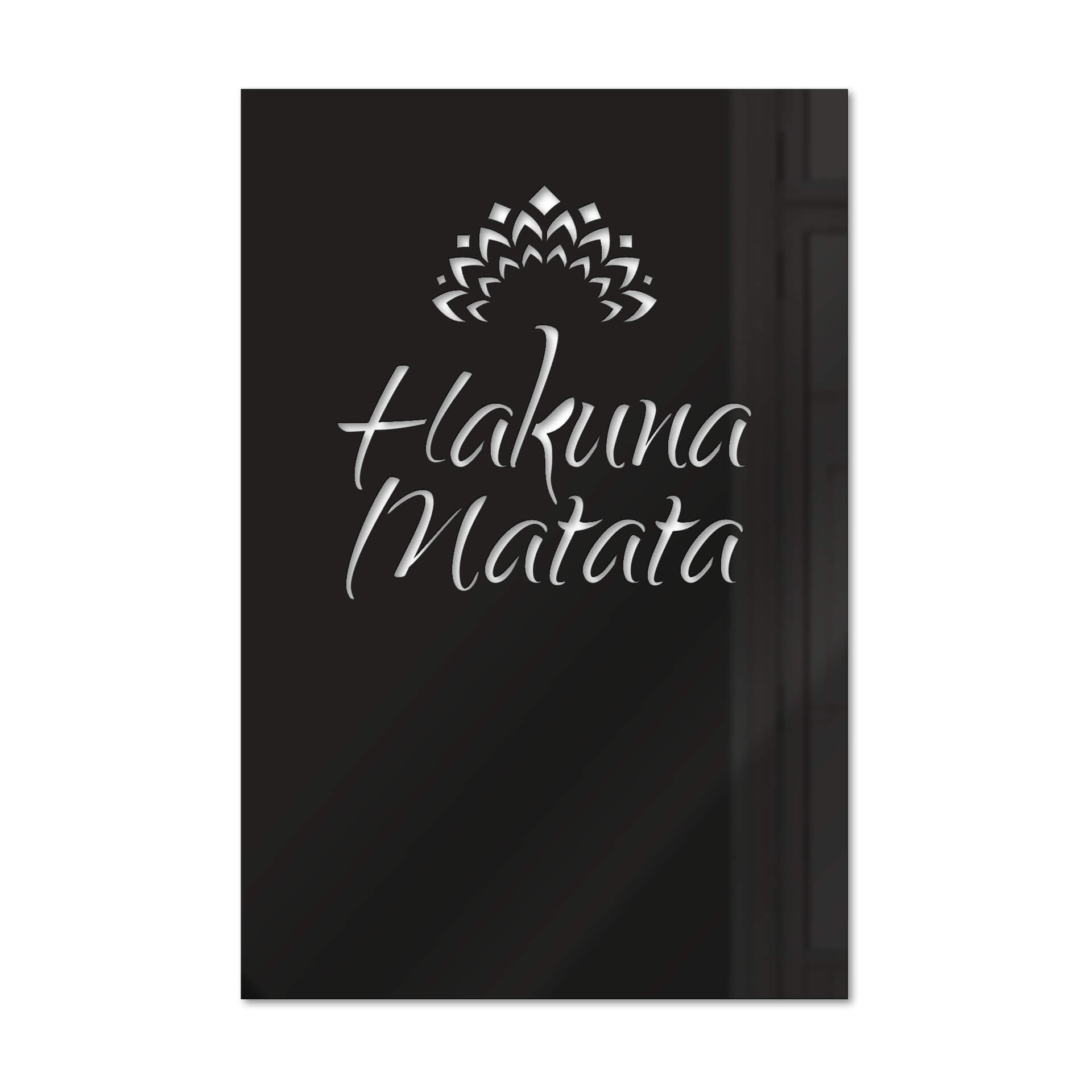Obraz dekoracyjny szkło akrylowe - Hakuna Matata z kwiatem