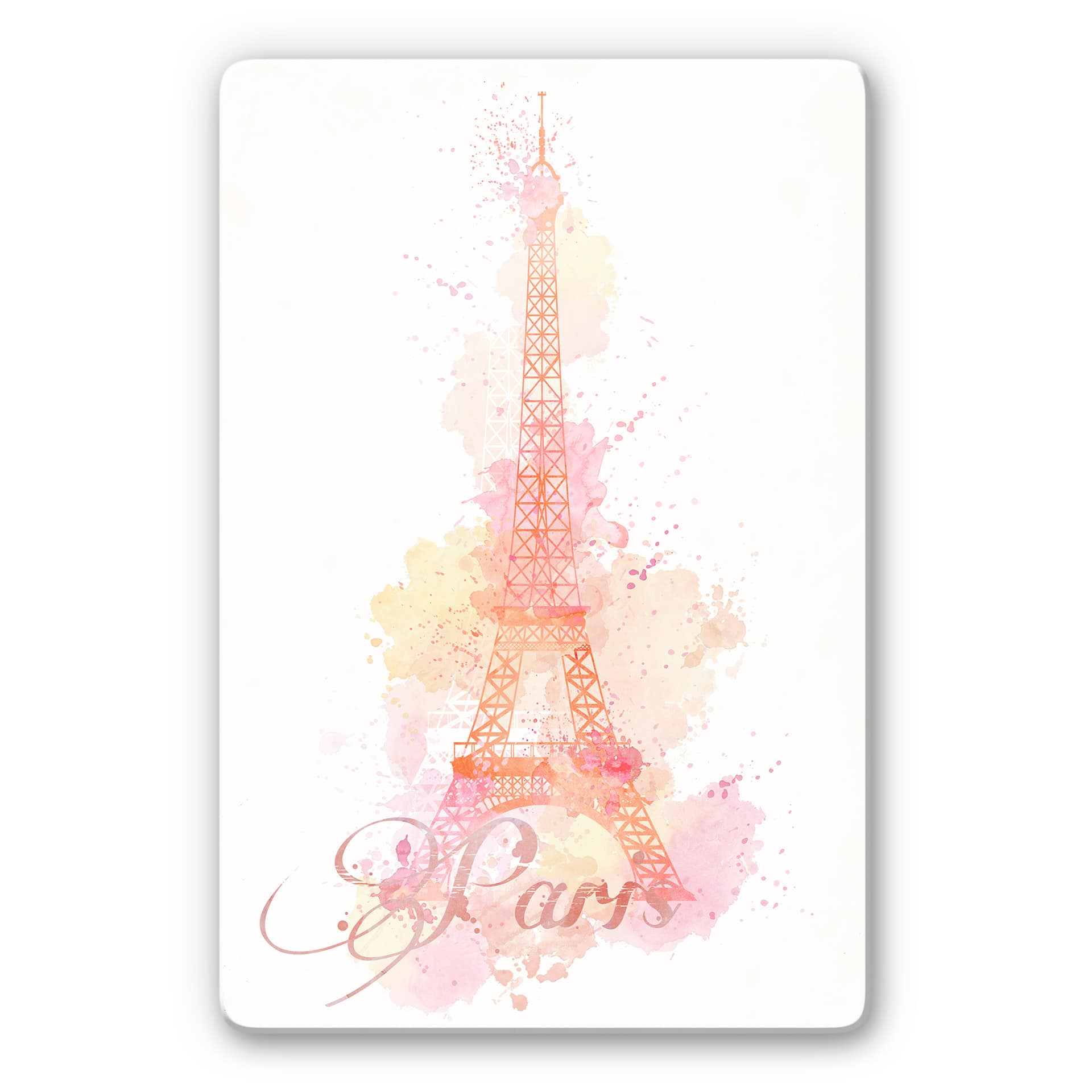 Glasbild La Tour Eiffel Aquarell