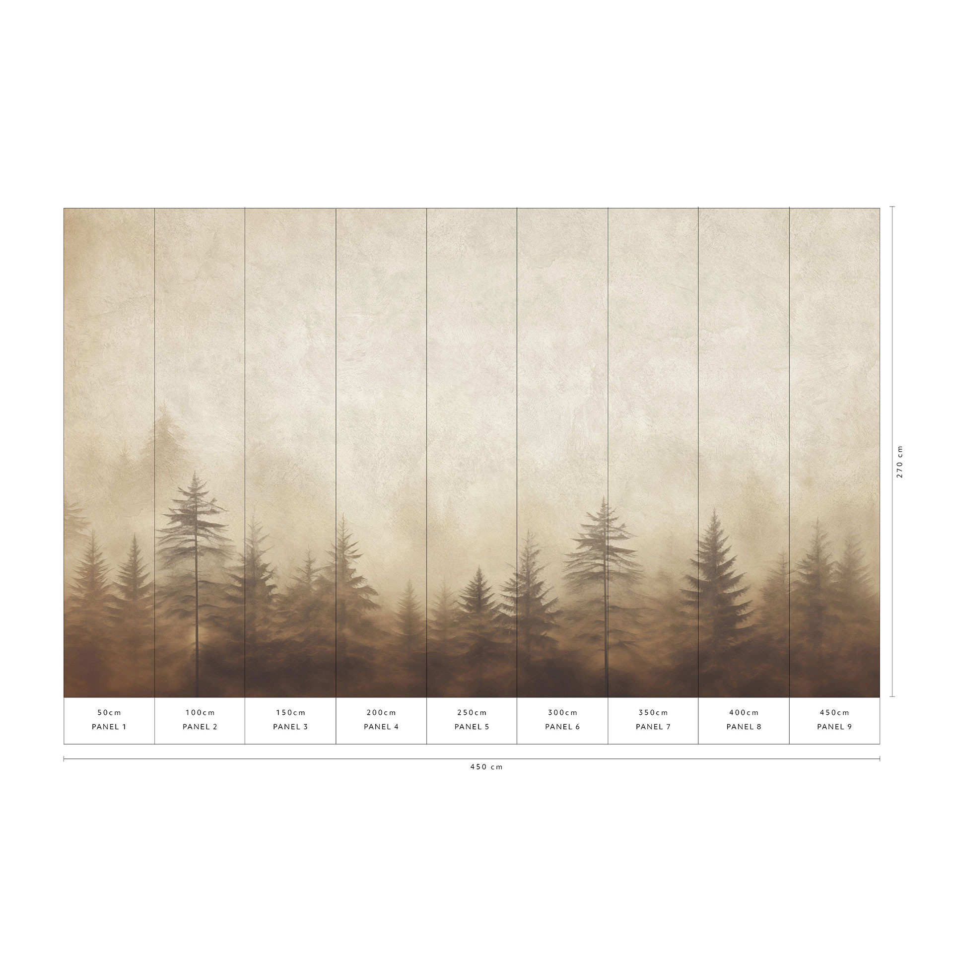 Landschap behang Big Pictures beige 4.50 x 2.70 m
