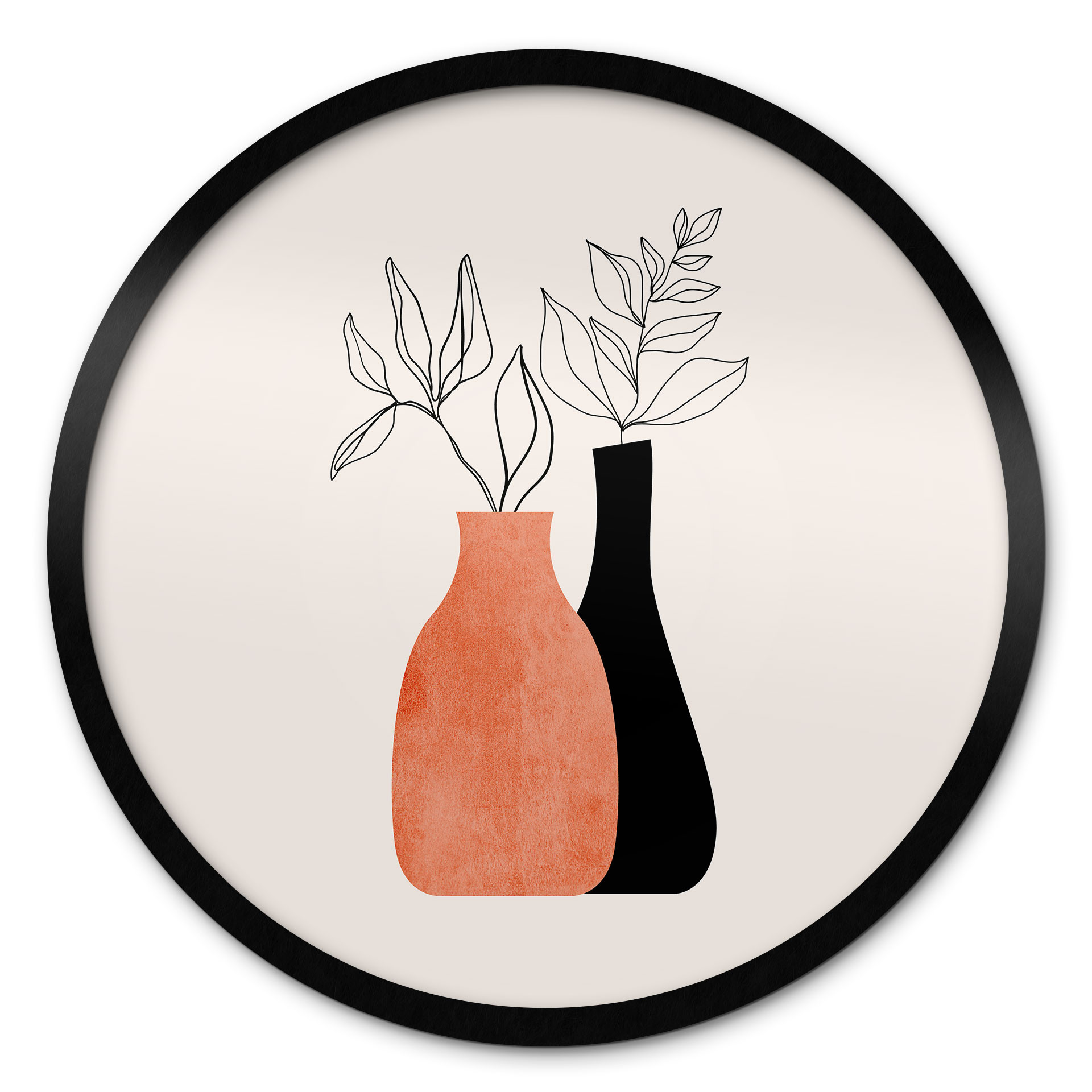 Poster Vases en noir et orange - Kubistika