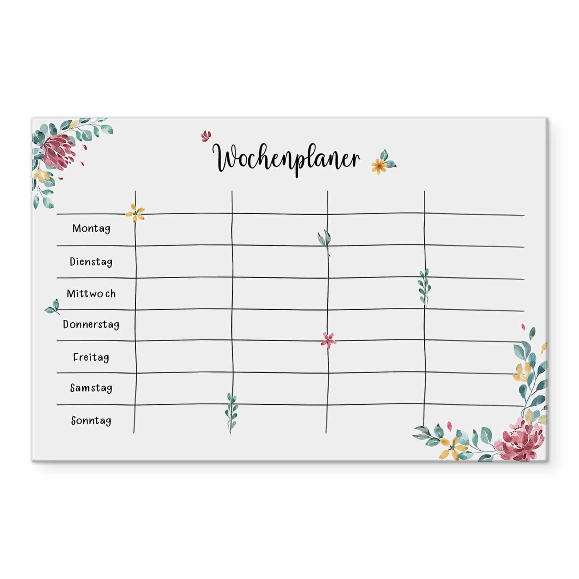 Memoboard Glas/Acryl Wochenplaner Familie - transparent