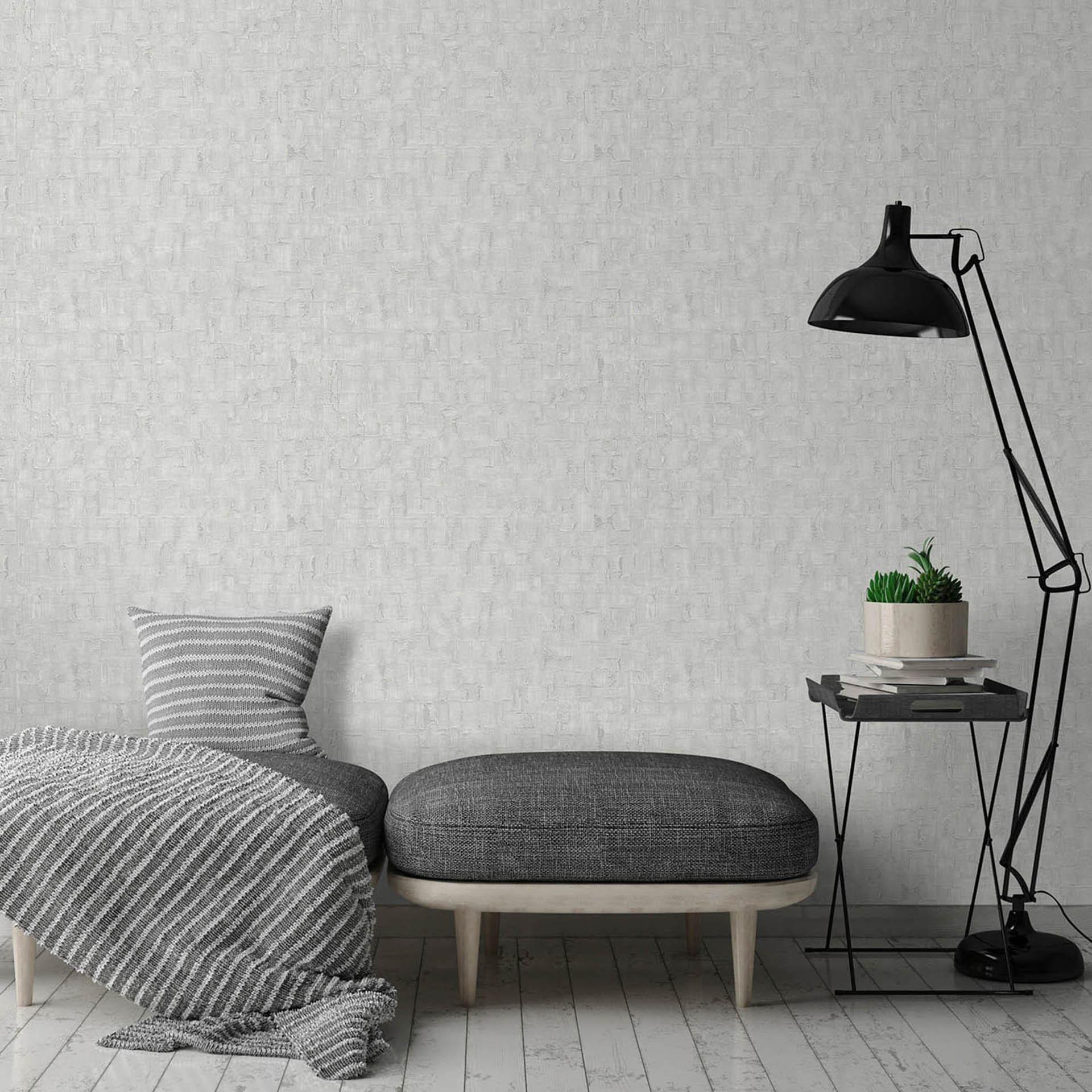 Erismann Vliesbehang Casual Chic Grijs