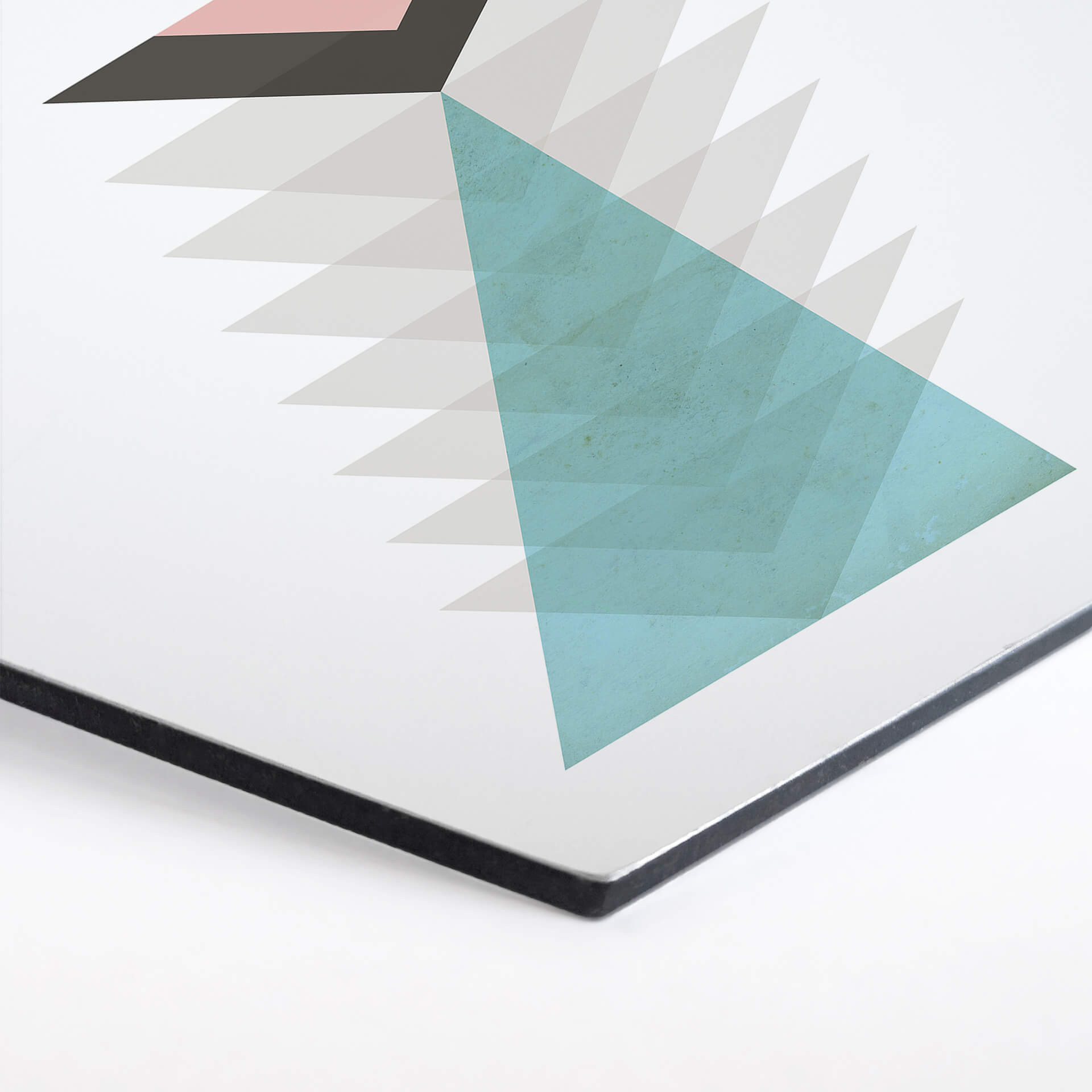 Hexagone - Alu-Dibond Nouveauprints - Totem aqua & pink
