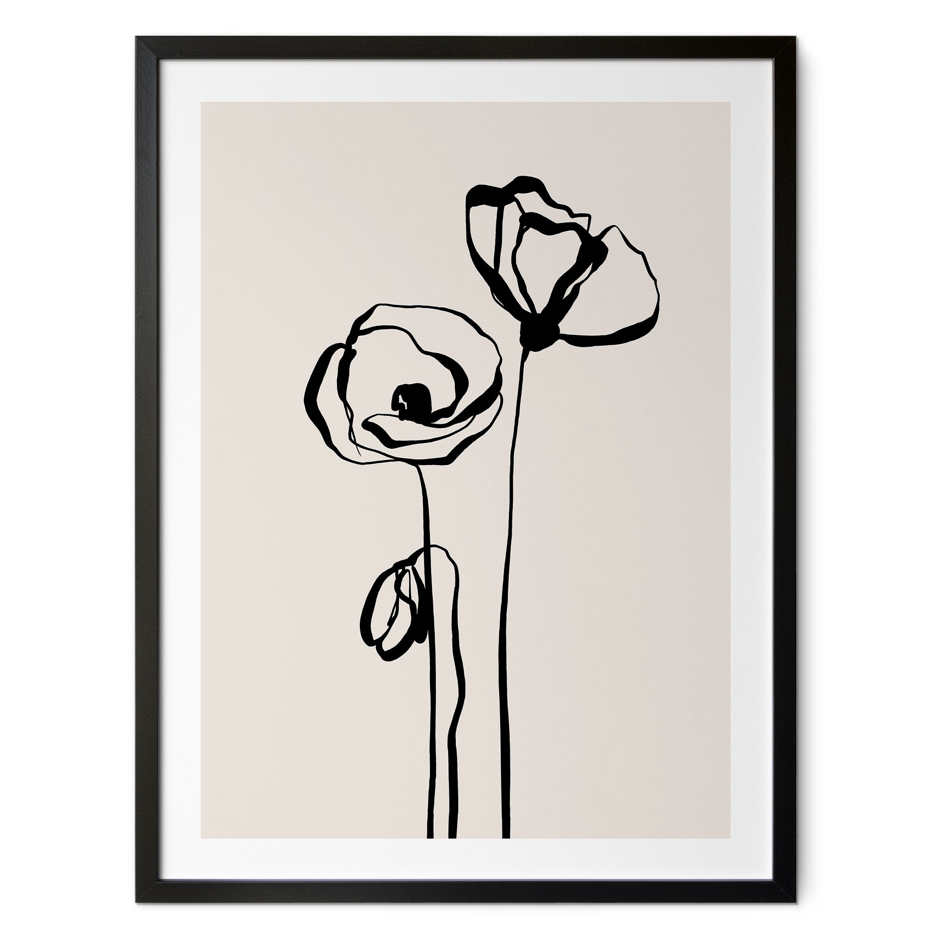 Plakat Line Art Two Poppies - Cats & Dotz