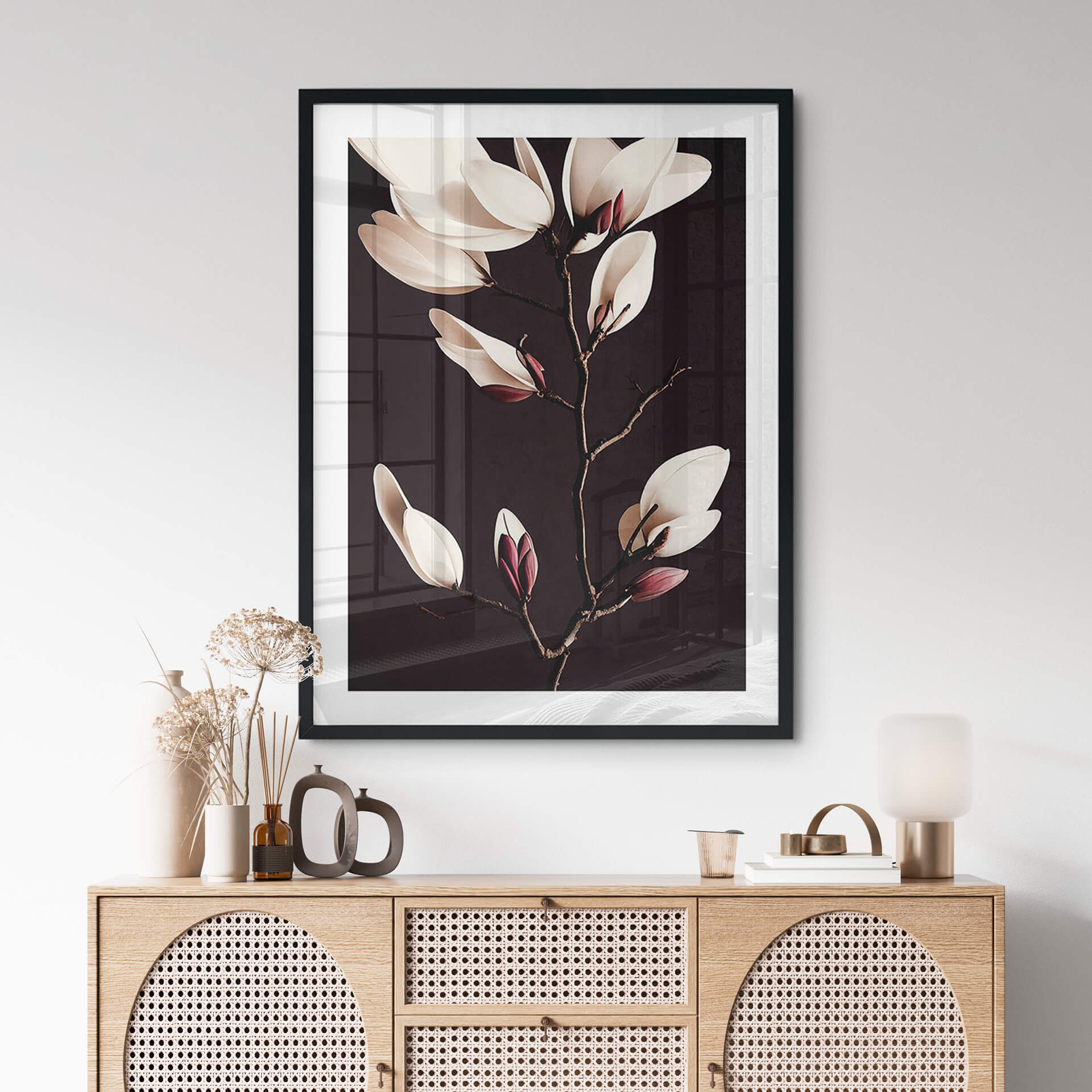 Szlachetny plakat z kwiatami magnolii - Plakat z kwiatami - Treechild
