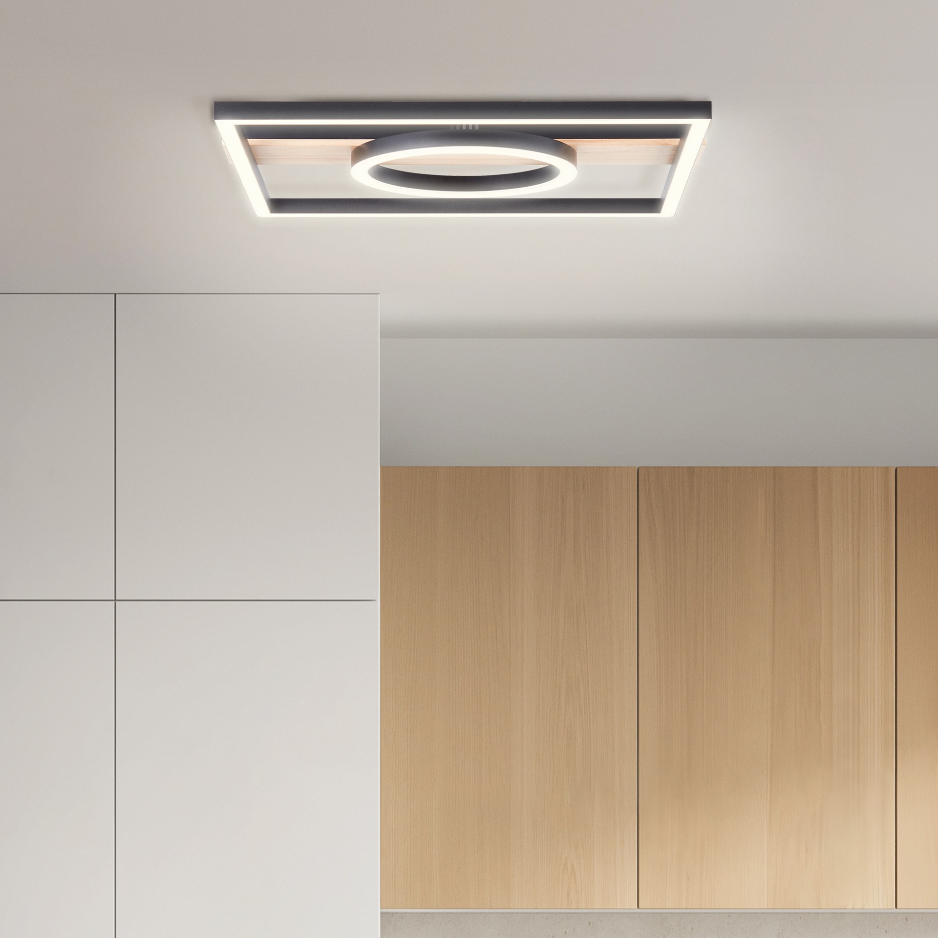 Deckenleuchte Leopold, braun, 5,5 x 42 cm, Holz Lampe