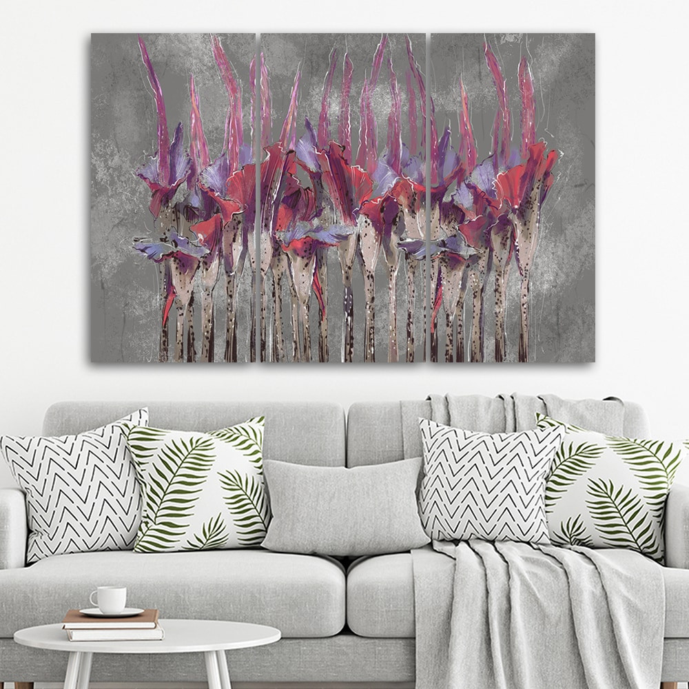 Lærred print 3 dele, planter blomster Simnitło