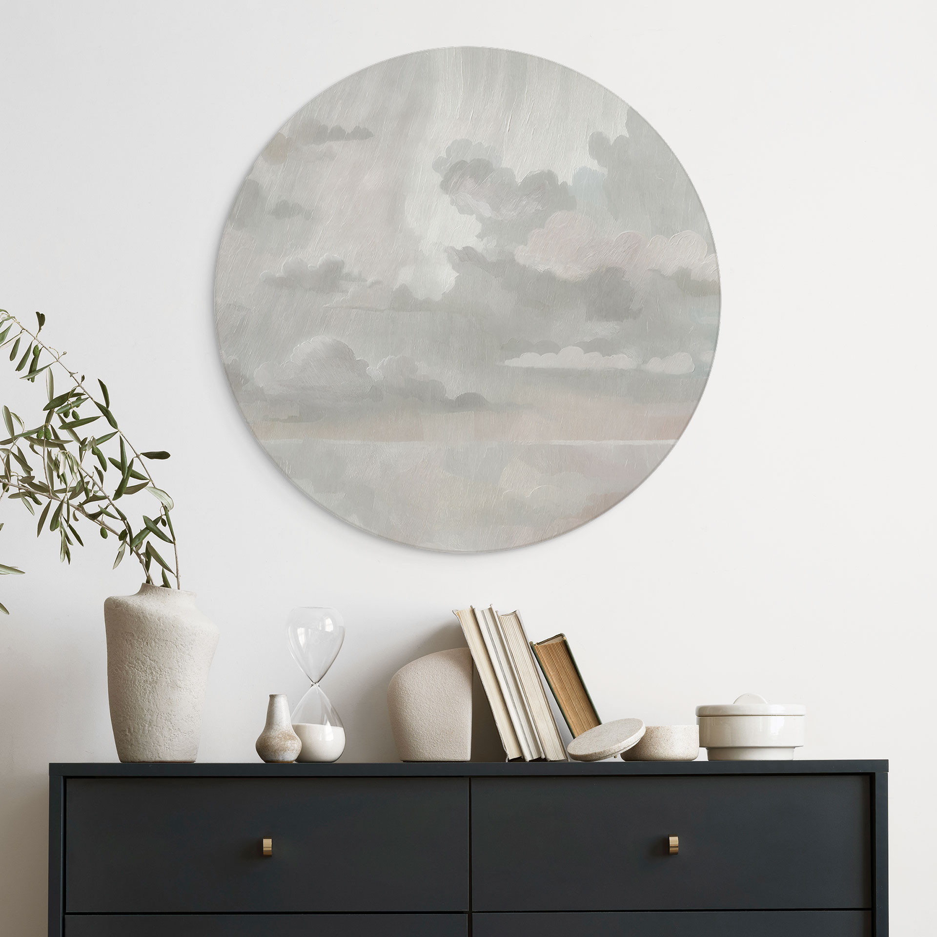 Tableau Velvet Smoke - Nuages Abstraits - Sir Edward x Grigory Gladarev - Alu-Dibond Rond