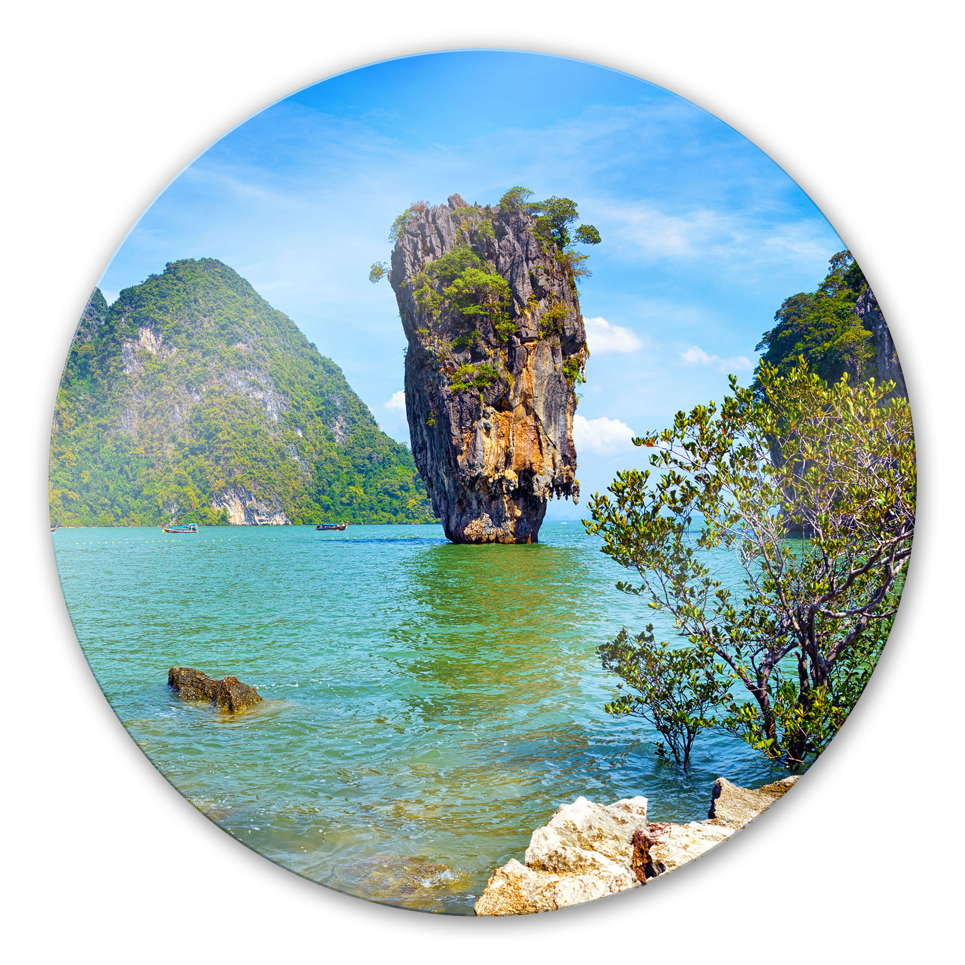 Tableau en verre - Ile Khao Ta-Pu - rond