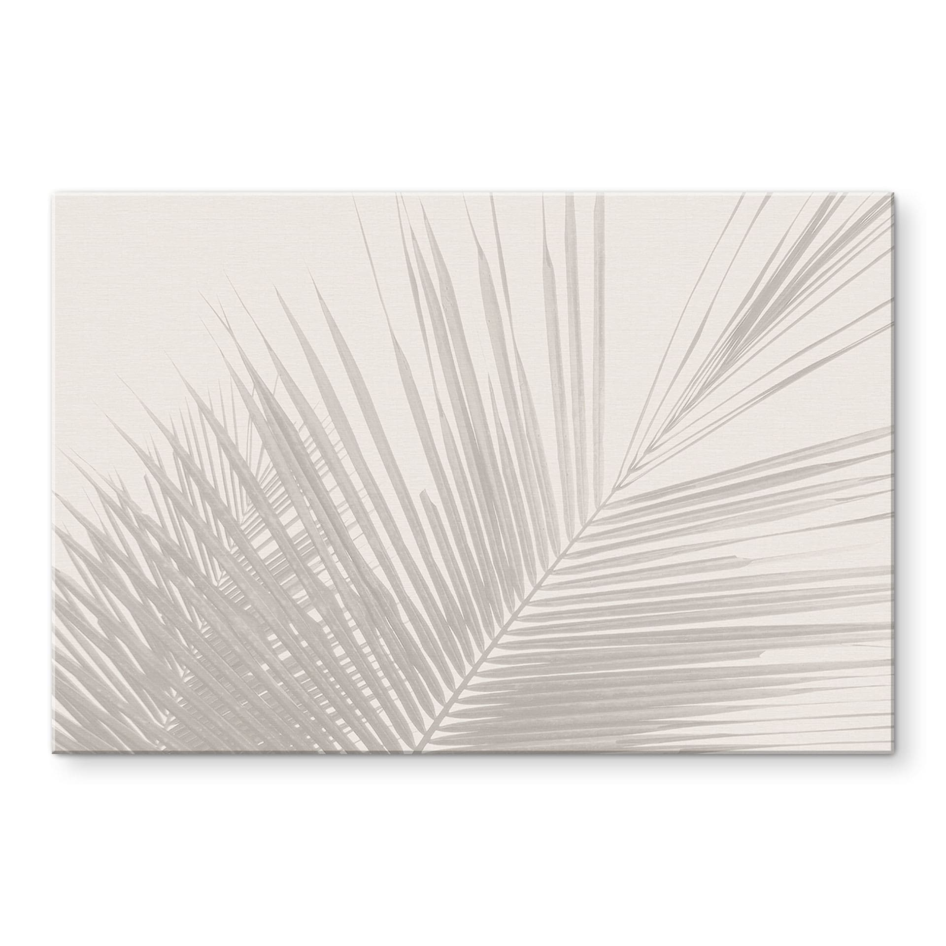 Billede af palmeblade i hørlook - Bloomery Decor – print på aluminium (Alu-Dibond)