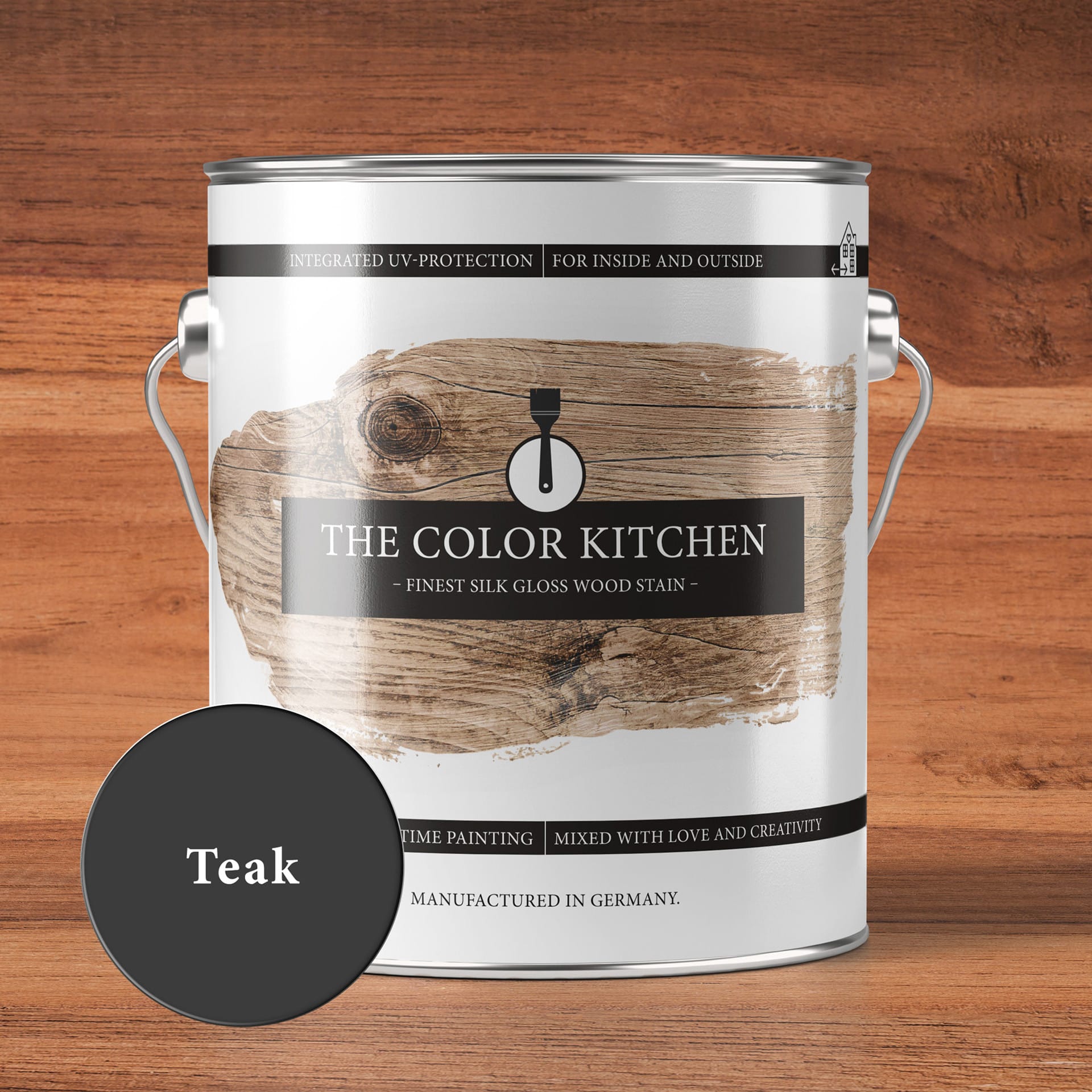 Bejca do drewna tekowego do stosowania wewnątrz i na zewnątrz - półpołysk 2,5l - The Colour Kitchen