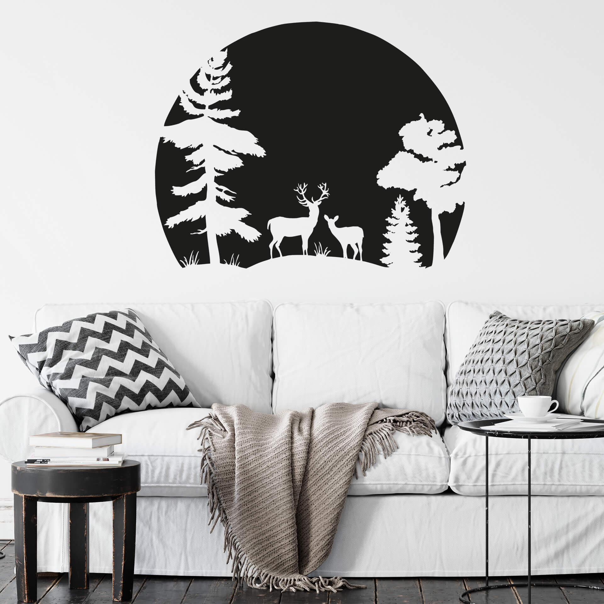 Wallsticker -  Skovsilhuette - rund