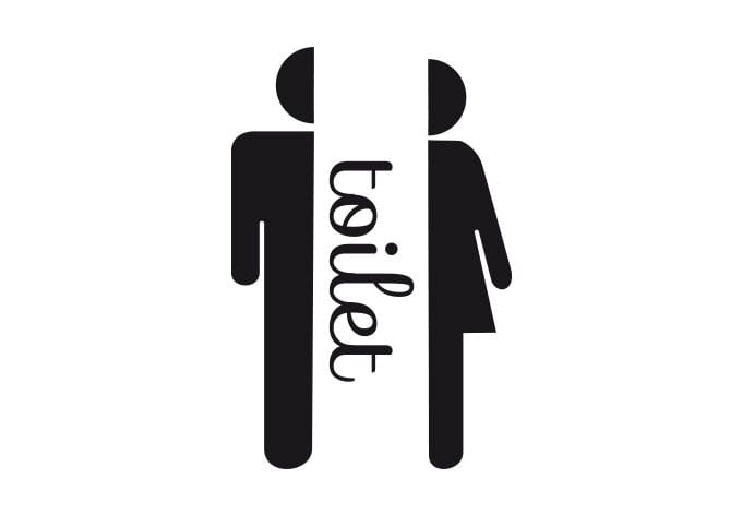 Man & Woman toiletskilt wallsticker