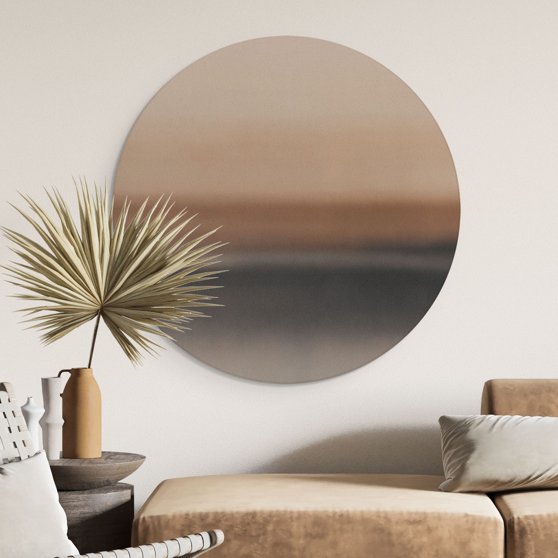 Tableau Rotko Dawn - Horizon Chaleureux - Sir Edward x Grigory Gladarev - Alu-Dibond Rond