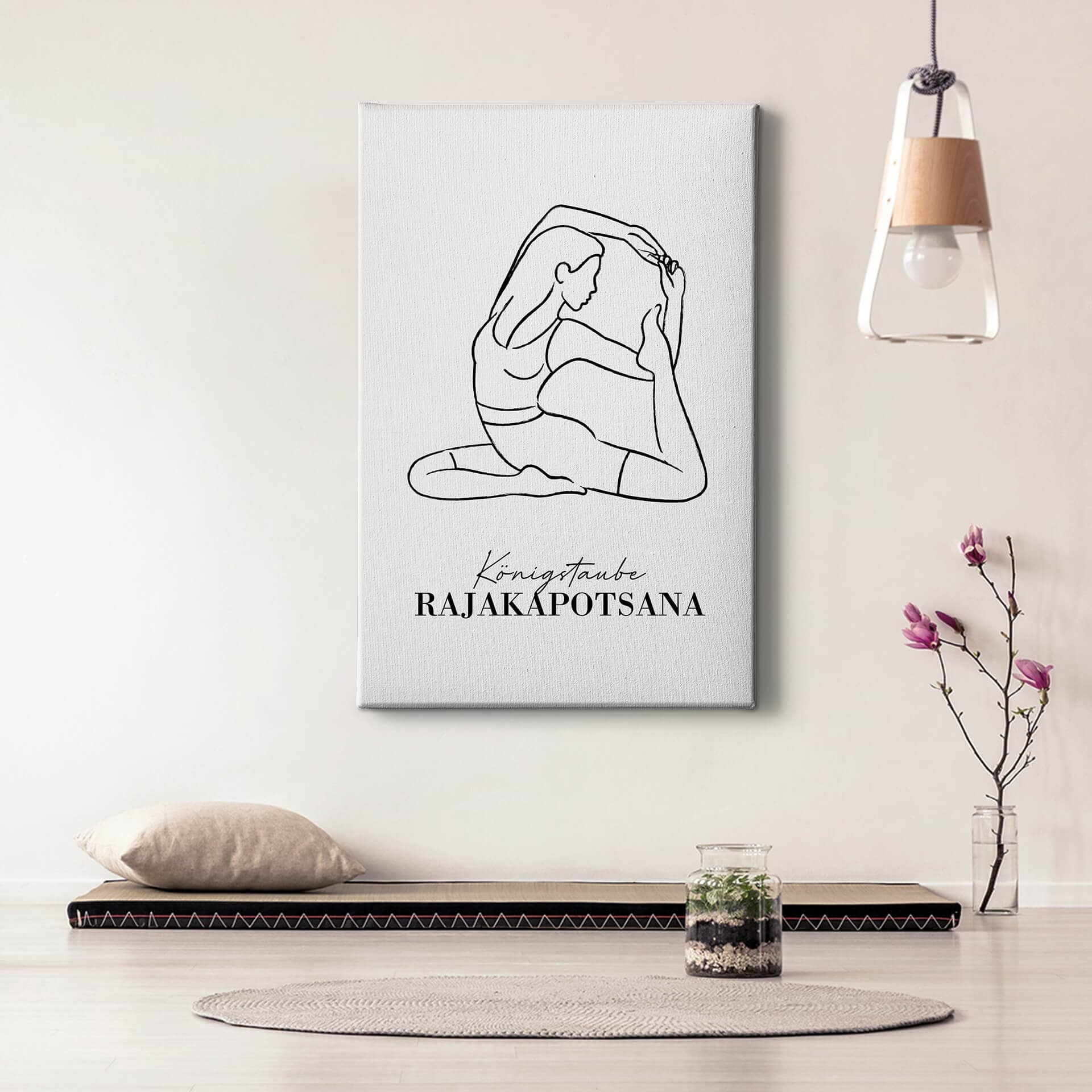 Leinwandbild Yoga - Königstaube - Line Art