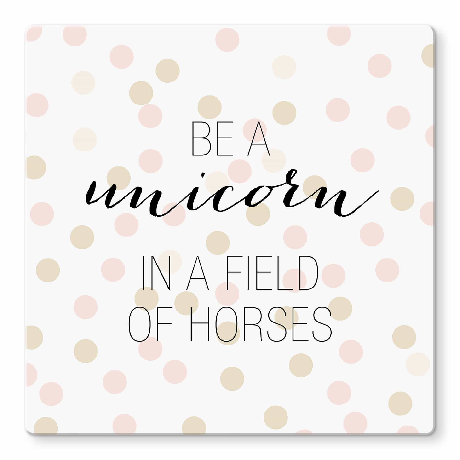 Glass Print Confetti & Cream - Unicorn