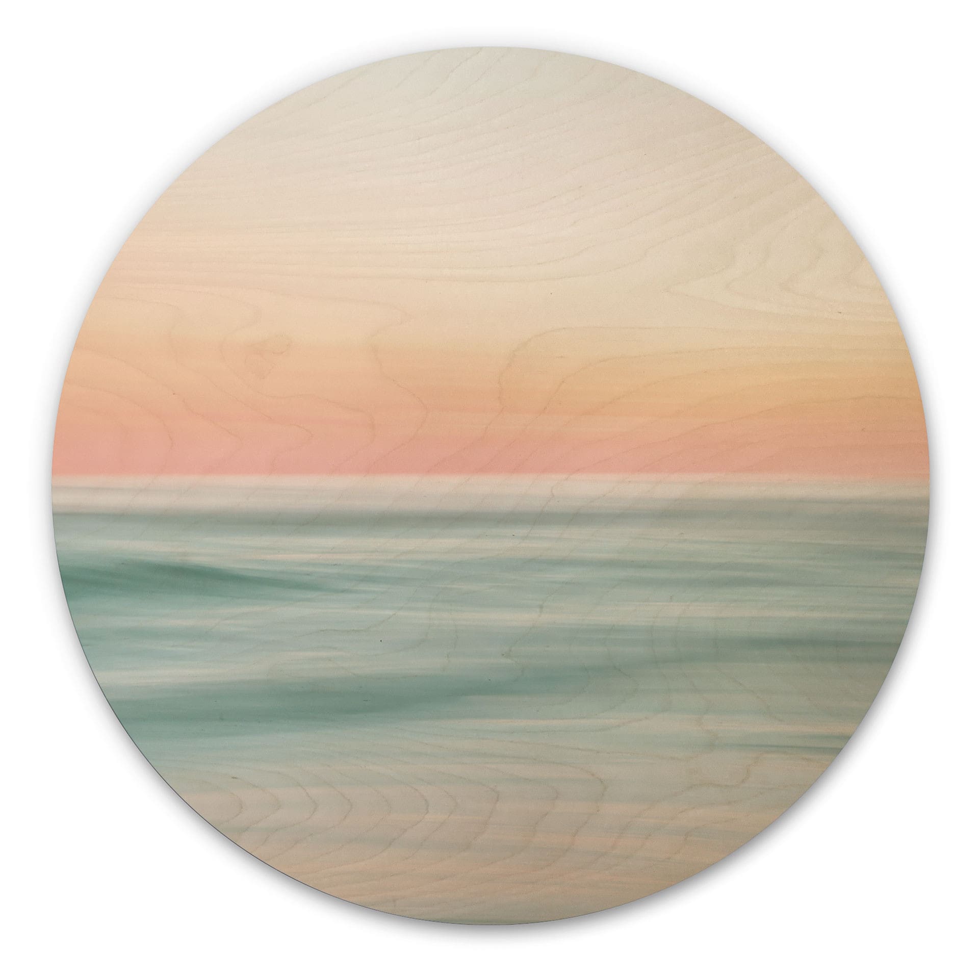 Houten Wanddecoratie Abstracte Zeegolven Pastel - Botha - Rond
